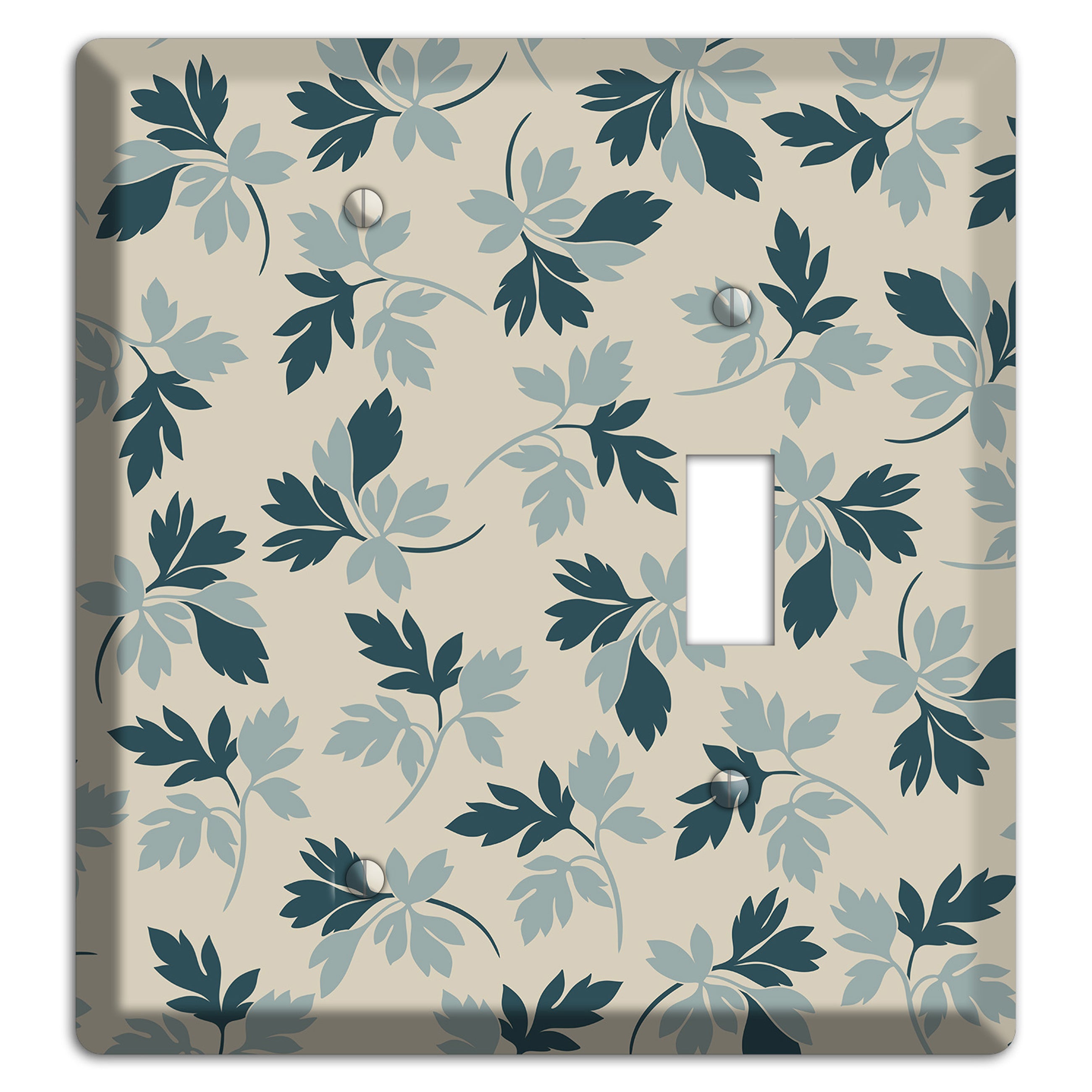 Blue Leaves Blank / Toggle Wallplate