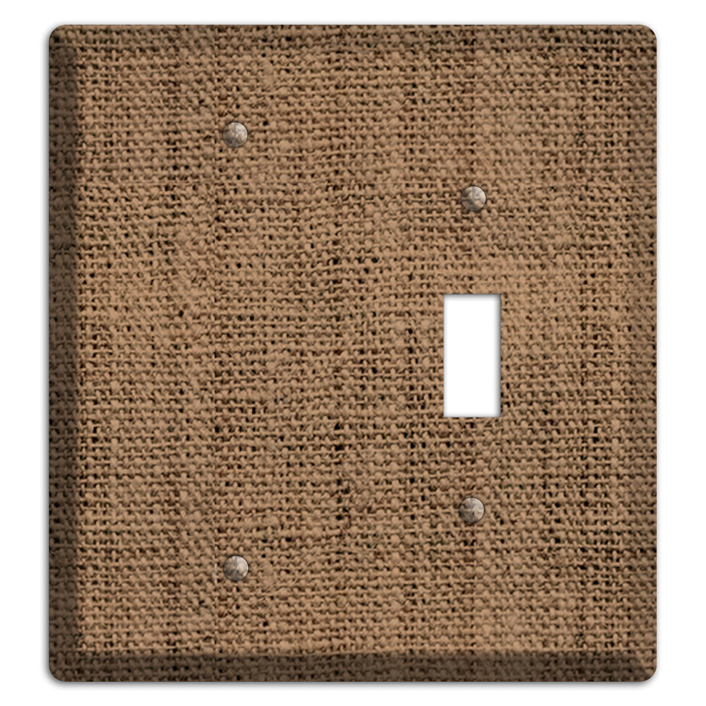Beaver Burlap Blank / Toggle Wallplate