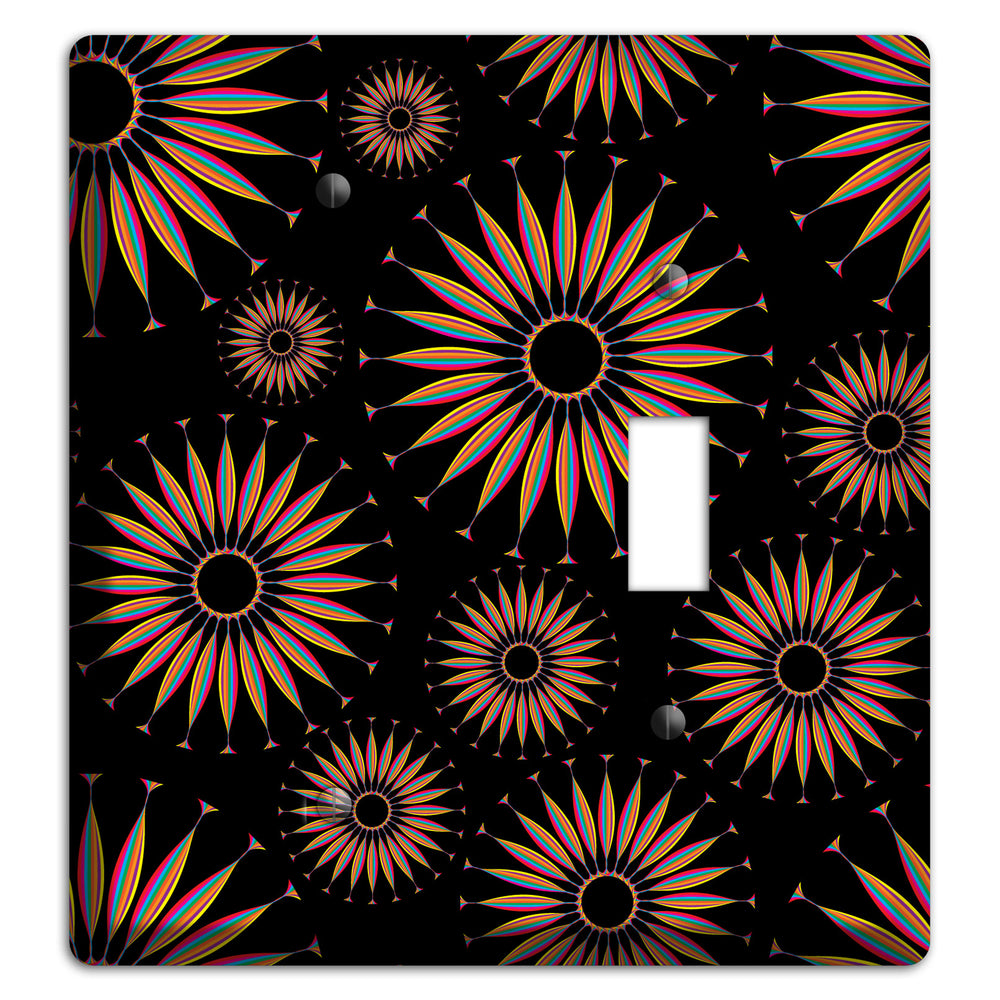 Black with Multi Suzani Blank / Toggle Wallplate