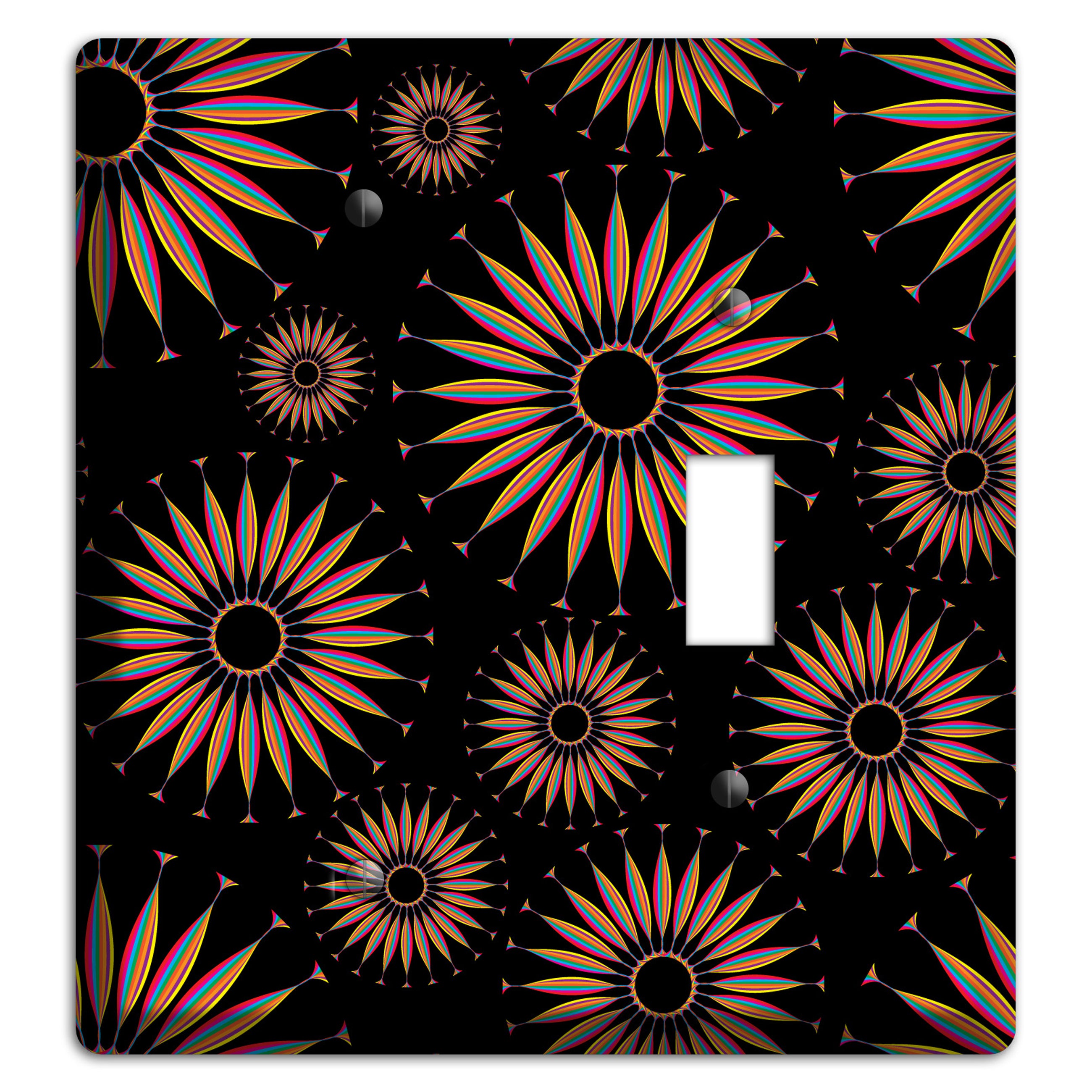 Black with Multi Suzani Blank / Toggle Wallplate