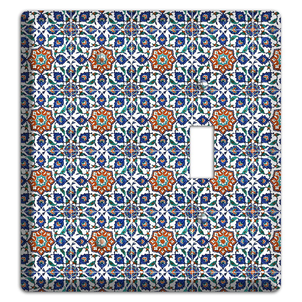 Ornate Floral Tile Blank / Toggle Wallplate