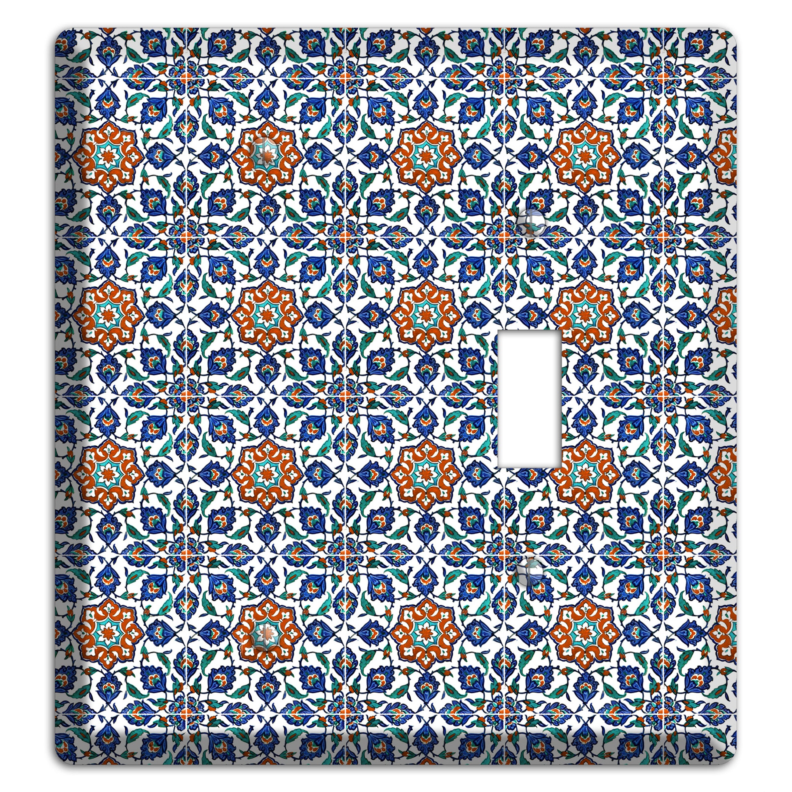 Ornate Floral Tile Blank / Toggle Wallplate