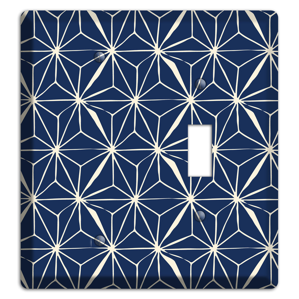 Navy Geometric Tile Blank / Toggle Wallplate