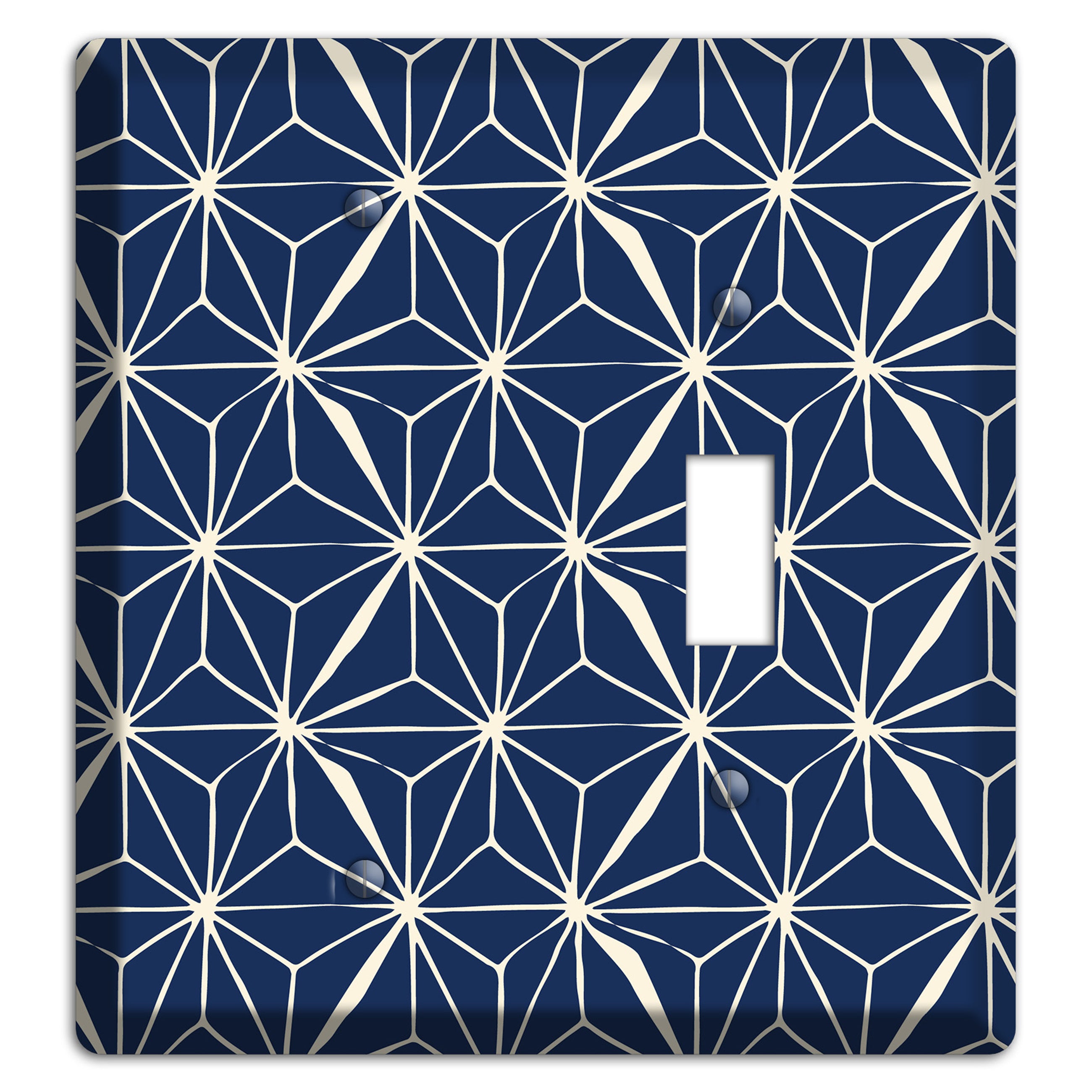 Navy Geometric Tile Blank / Toggle Wallplate