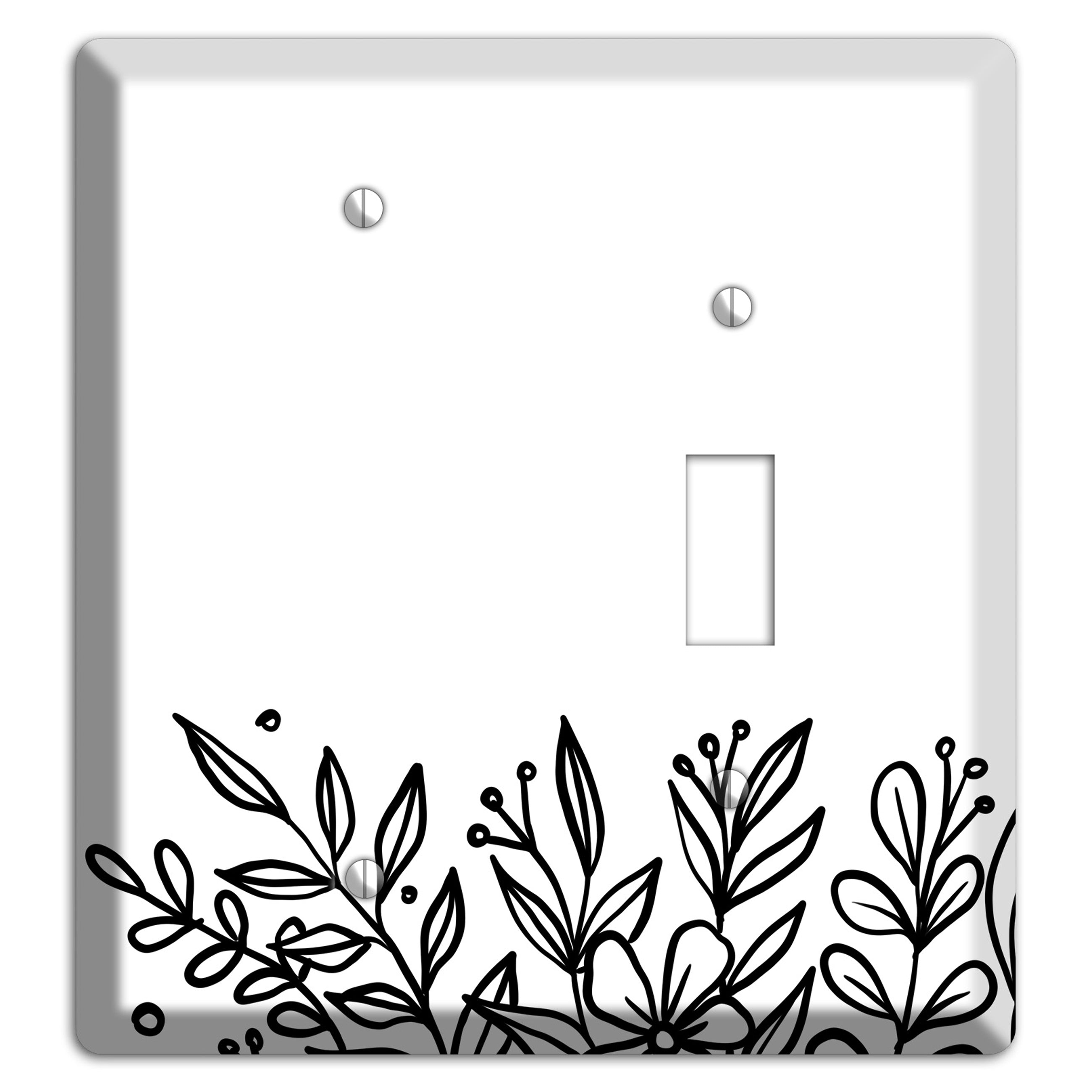 Hand-Drawn Floral 11 Blank / Toggle Wallplate