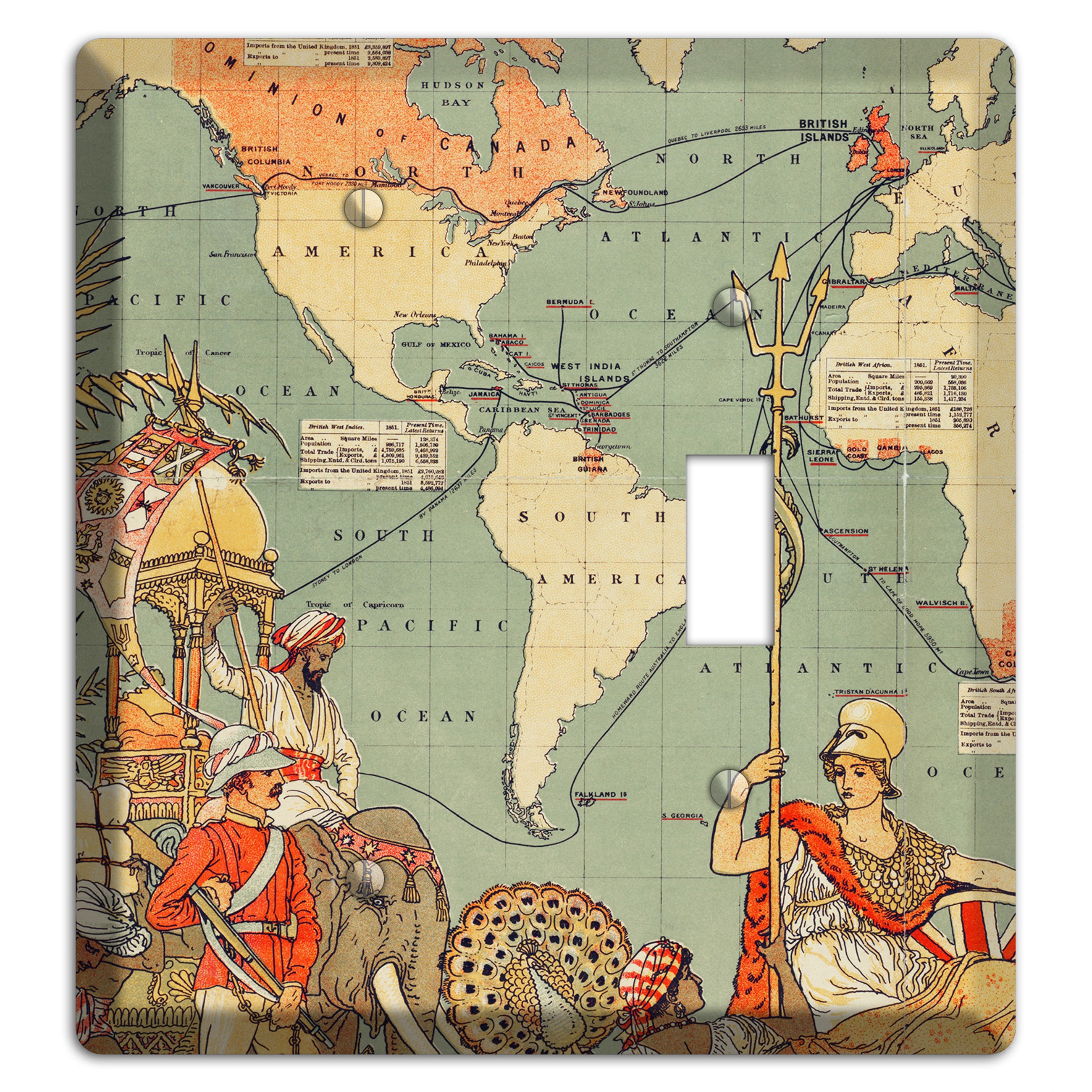 Map of Americas Blank / Toggle Wallplate