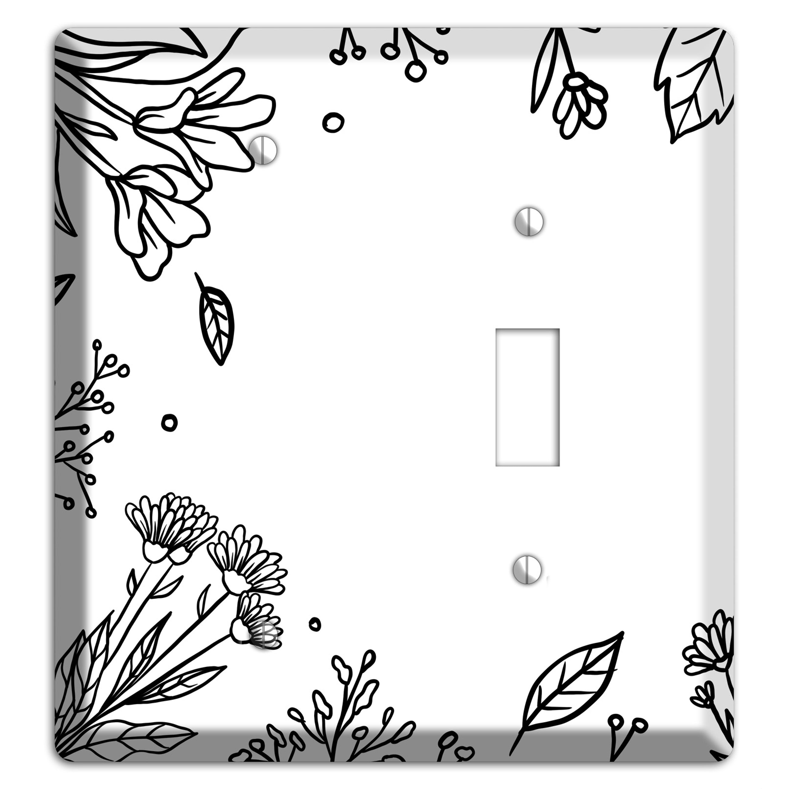 Hand-Drawn Floral 30 Blank / Toggle Wallplate