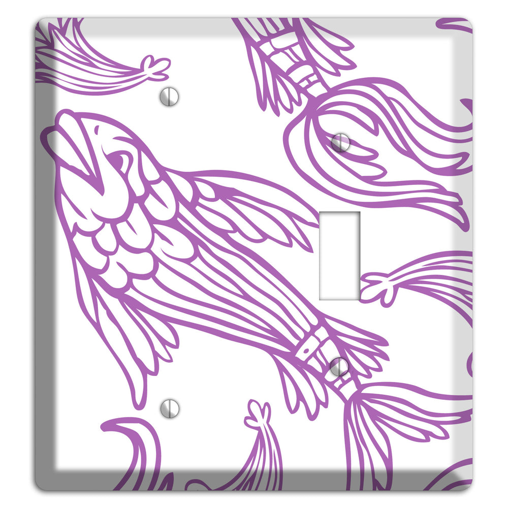 Purple and White Koi Blank / Toggle Wallplate