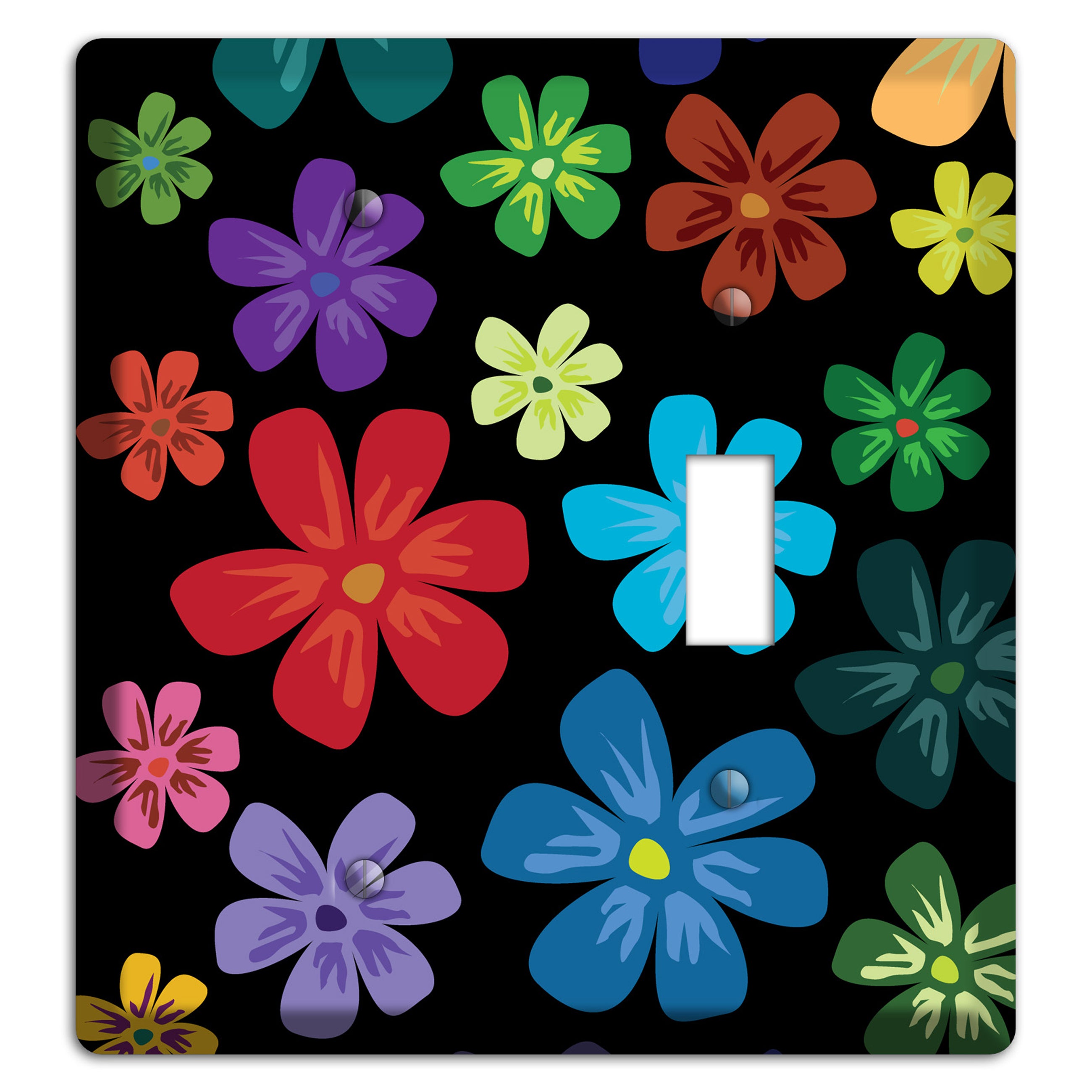Green Flowers Blank / Toggle Wallplate