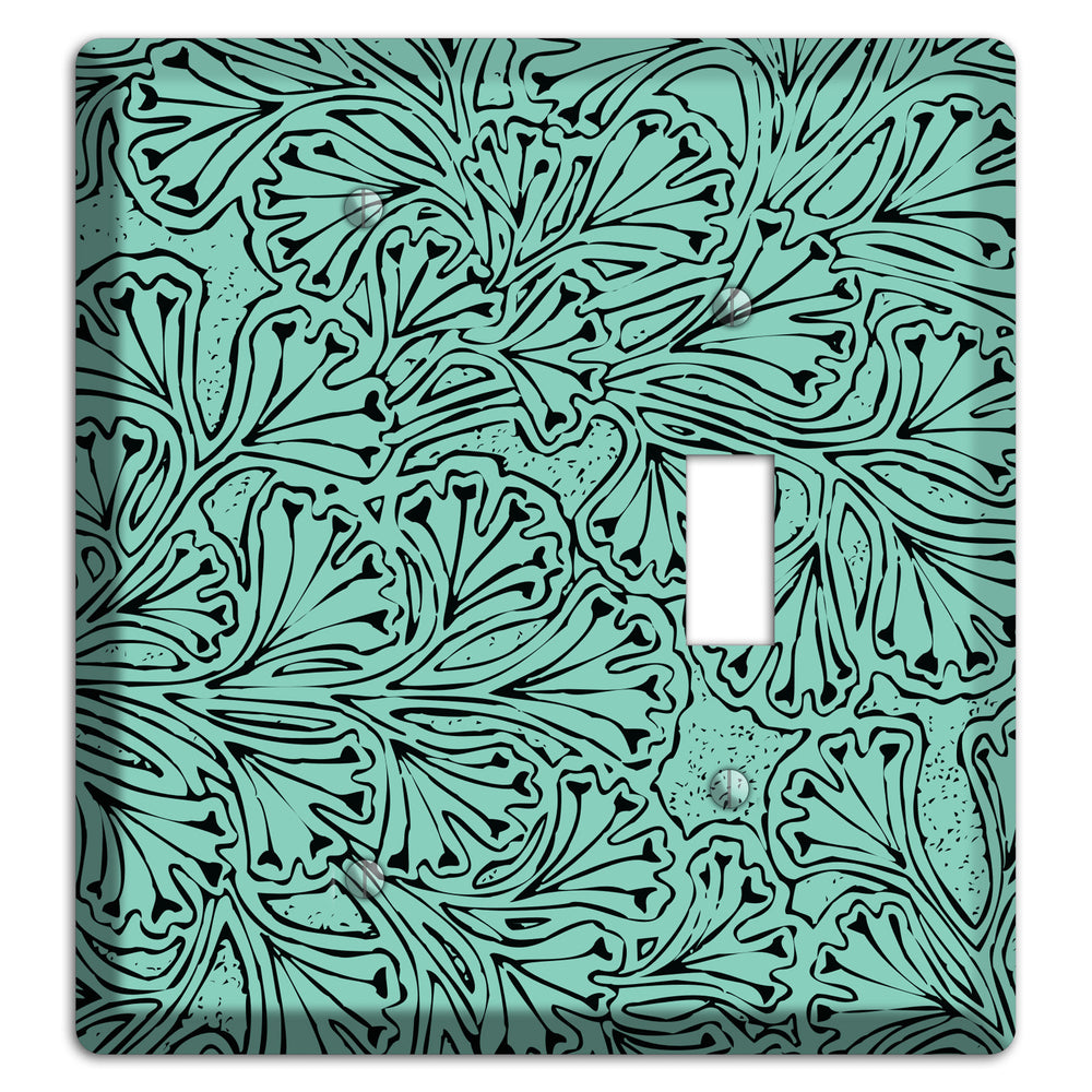 Deco Olive Interlocking Floral Blank / Toggle Wallplate