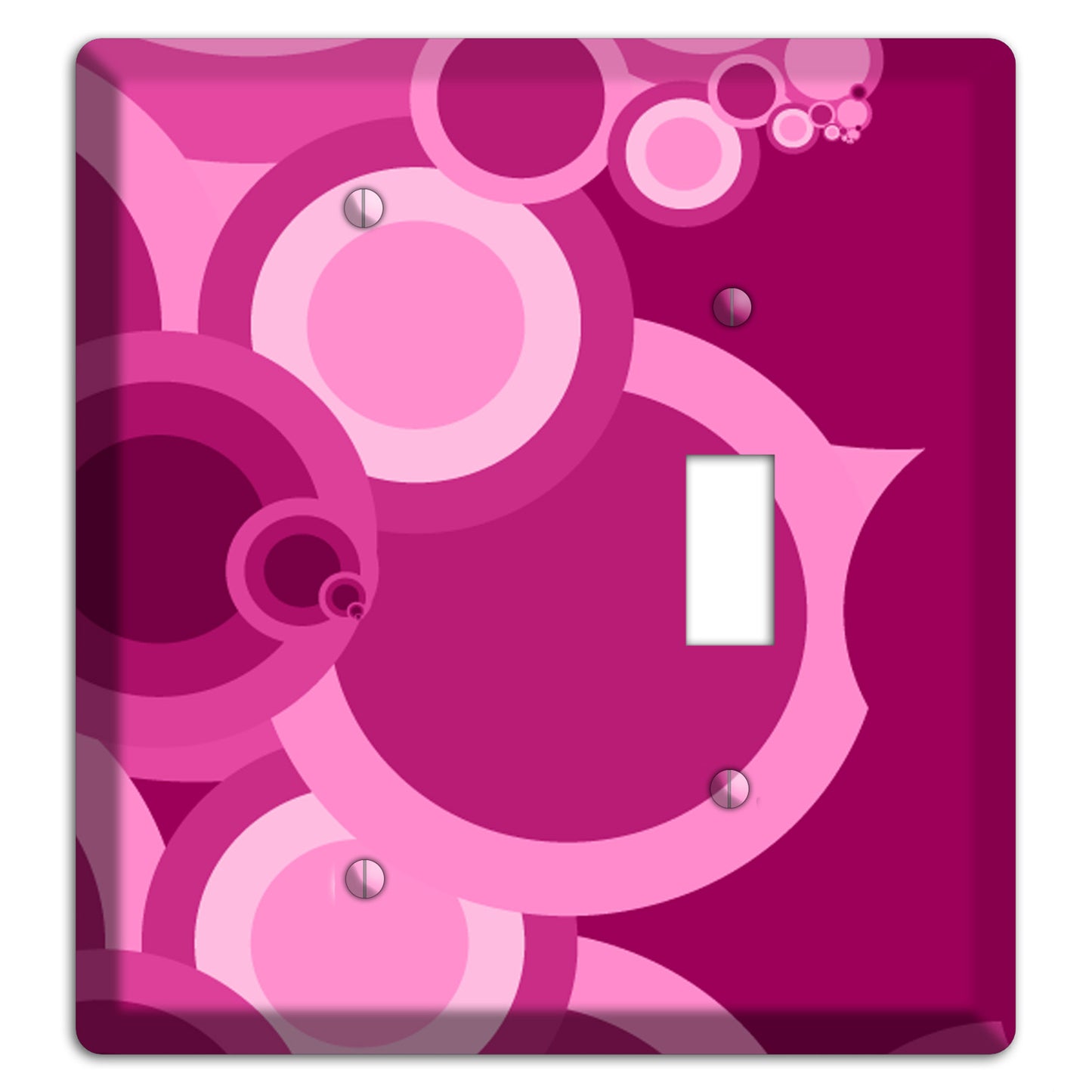 Pink and Fuschia Circles Blank / Toggle Wallplate