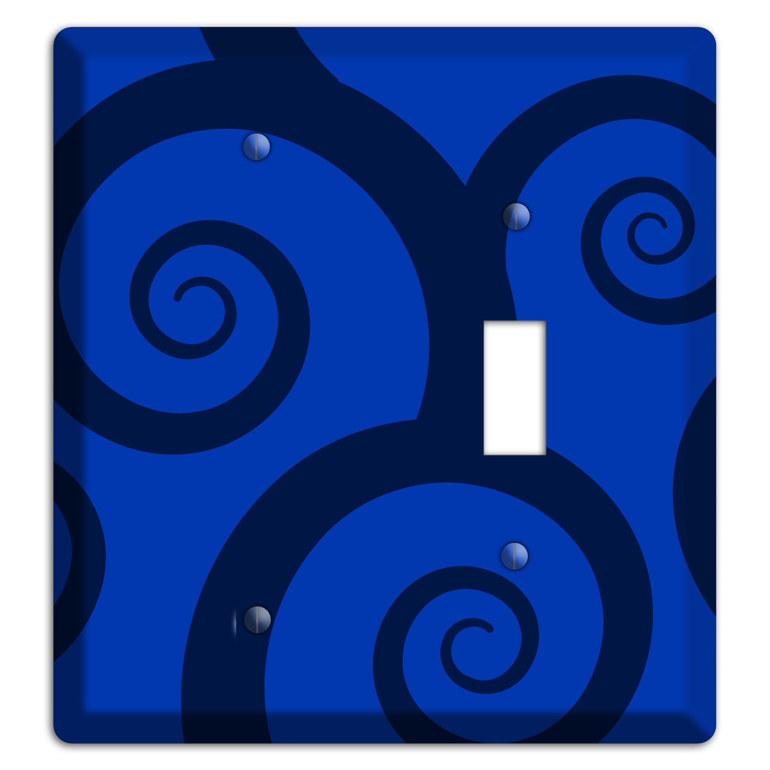 Blue Large Swirl Blank / Toggle Wallplate