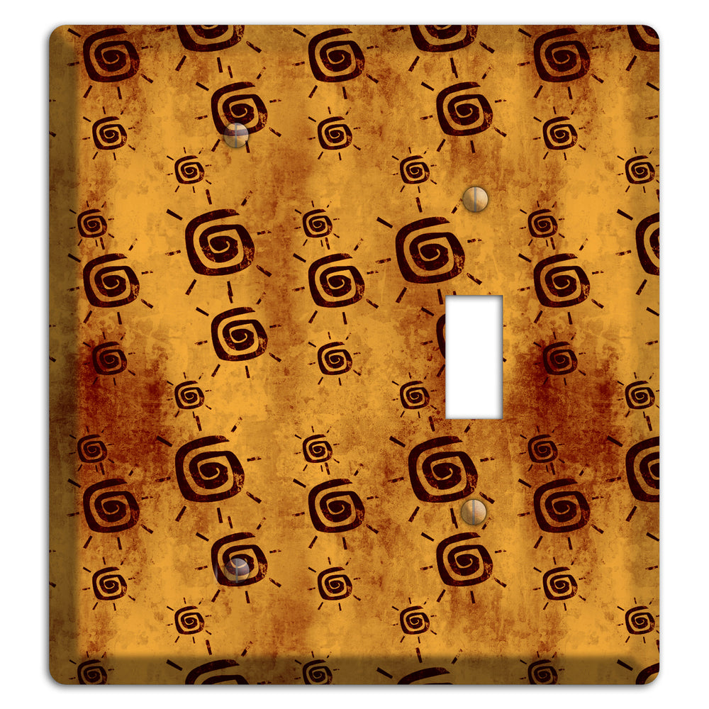 Mustard with Maroon Swirl Blank / Toggle Wallplate