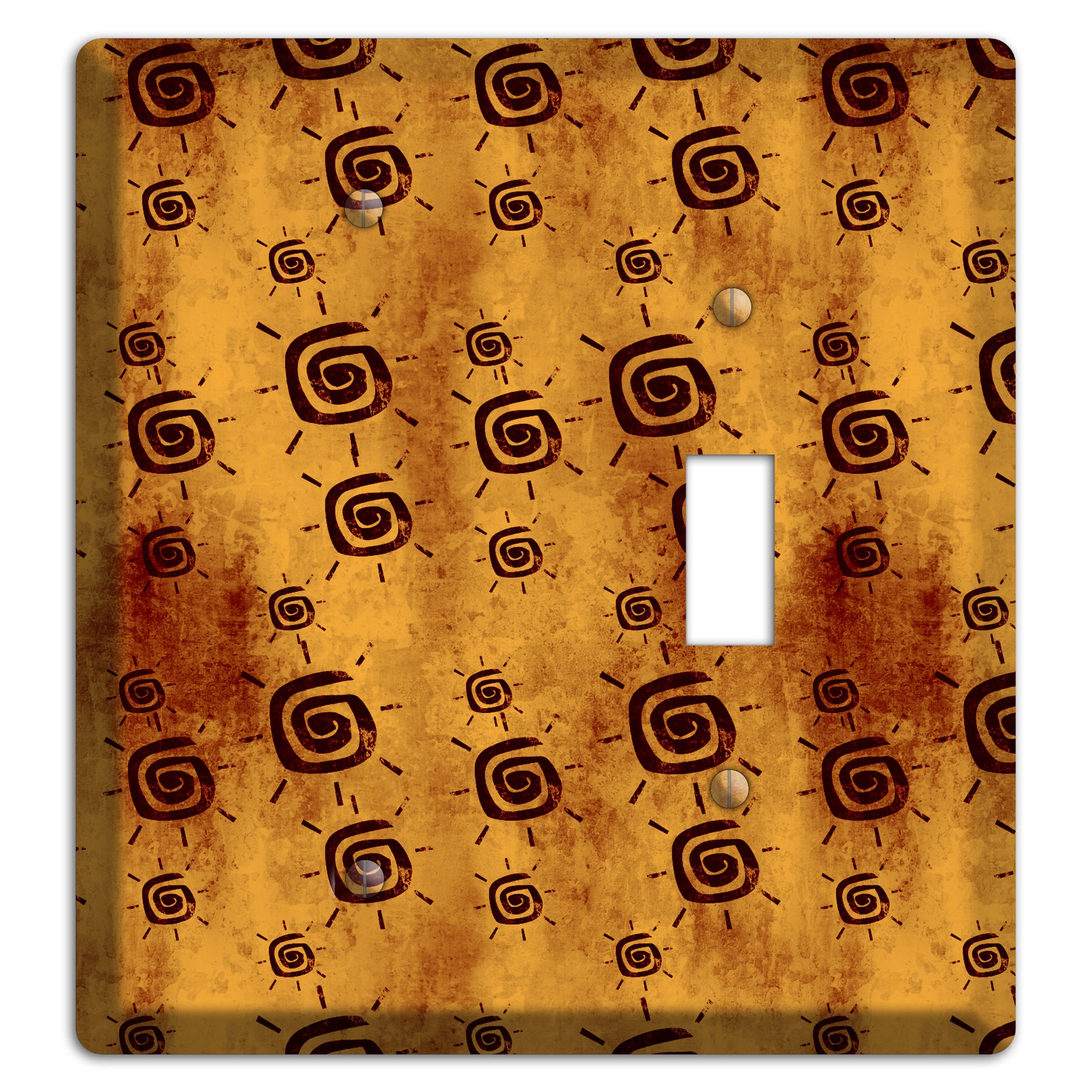 Mustard with Maroon Swirl Blank / Toggle Wallplate