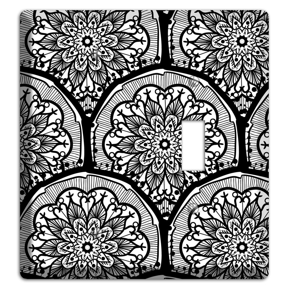 Mandala Black and White Style A Cover Plates Blank / Toggle Wallplate