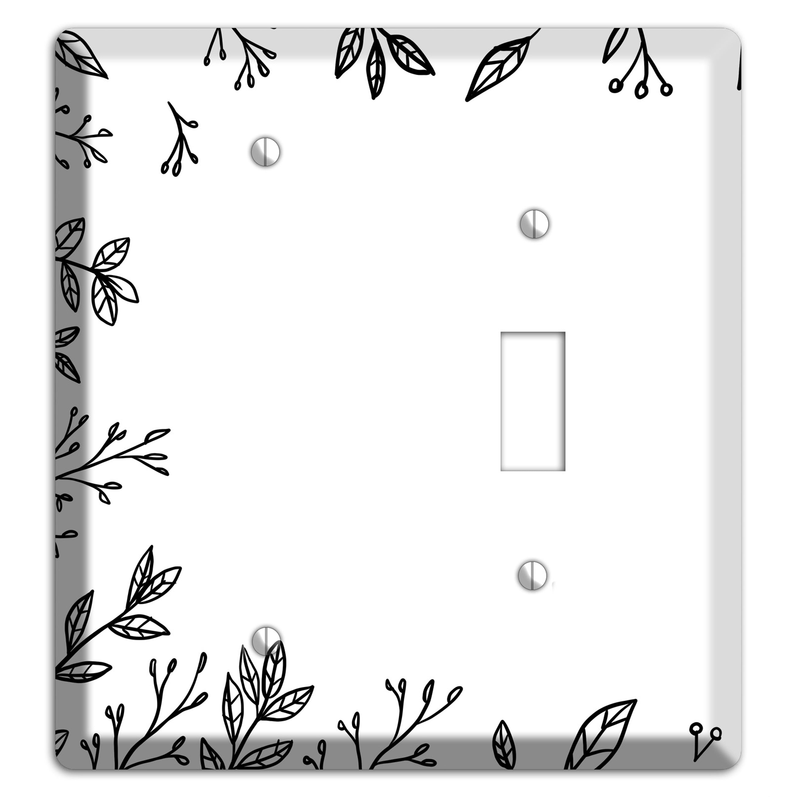 Hand-Drawn Floral 29 Blank / Toggle Wallplate