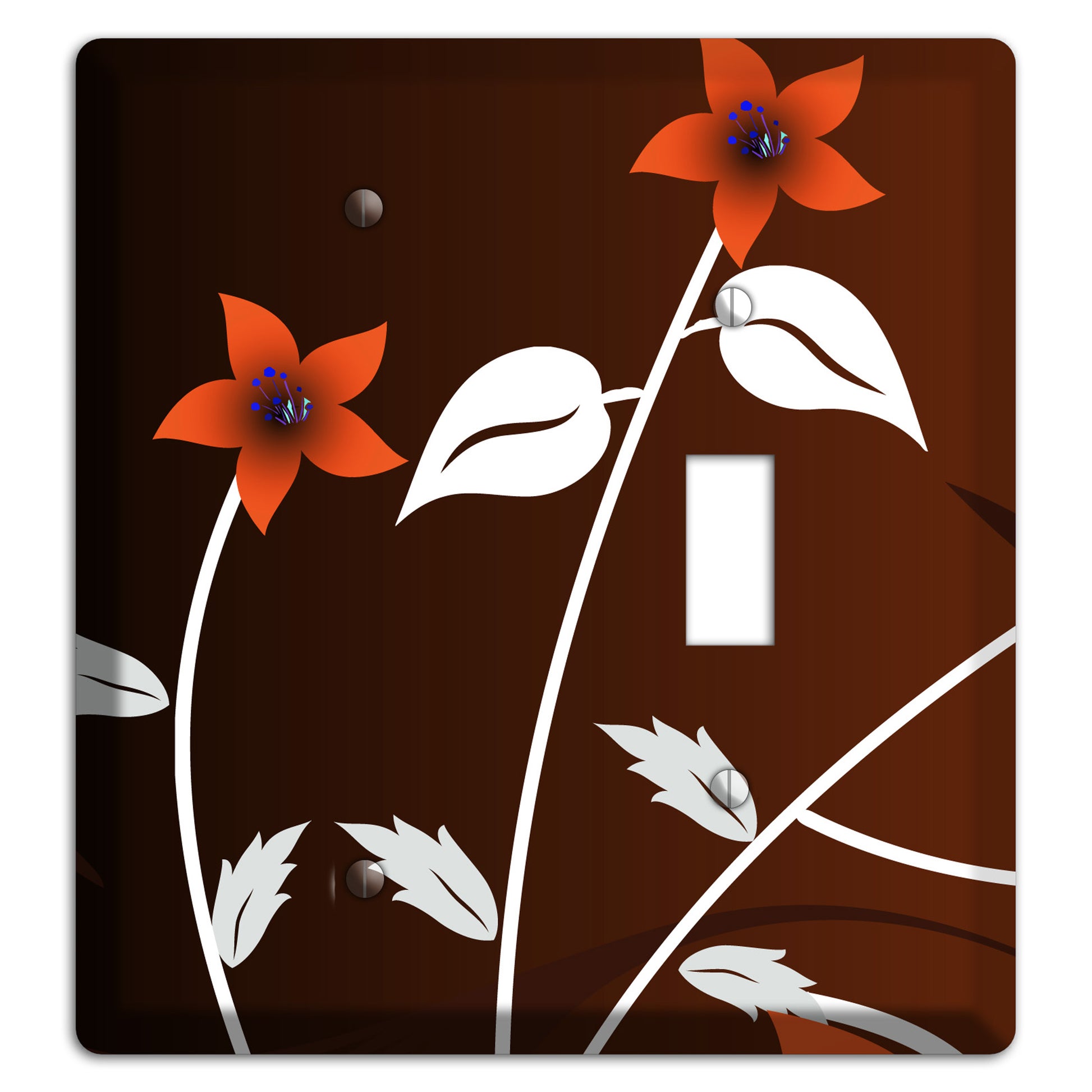 Black and Red Double Sprig Blank / Toggle Wallplate