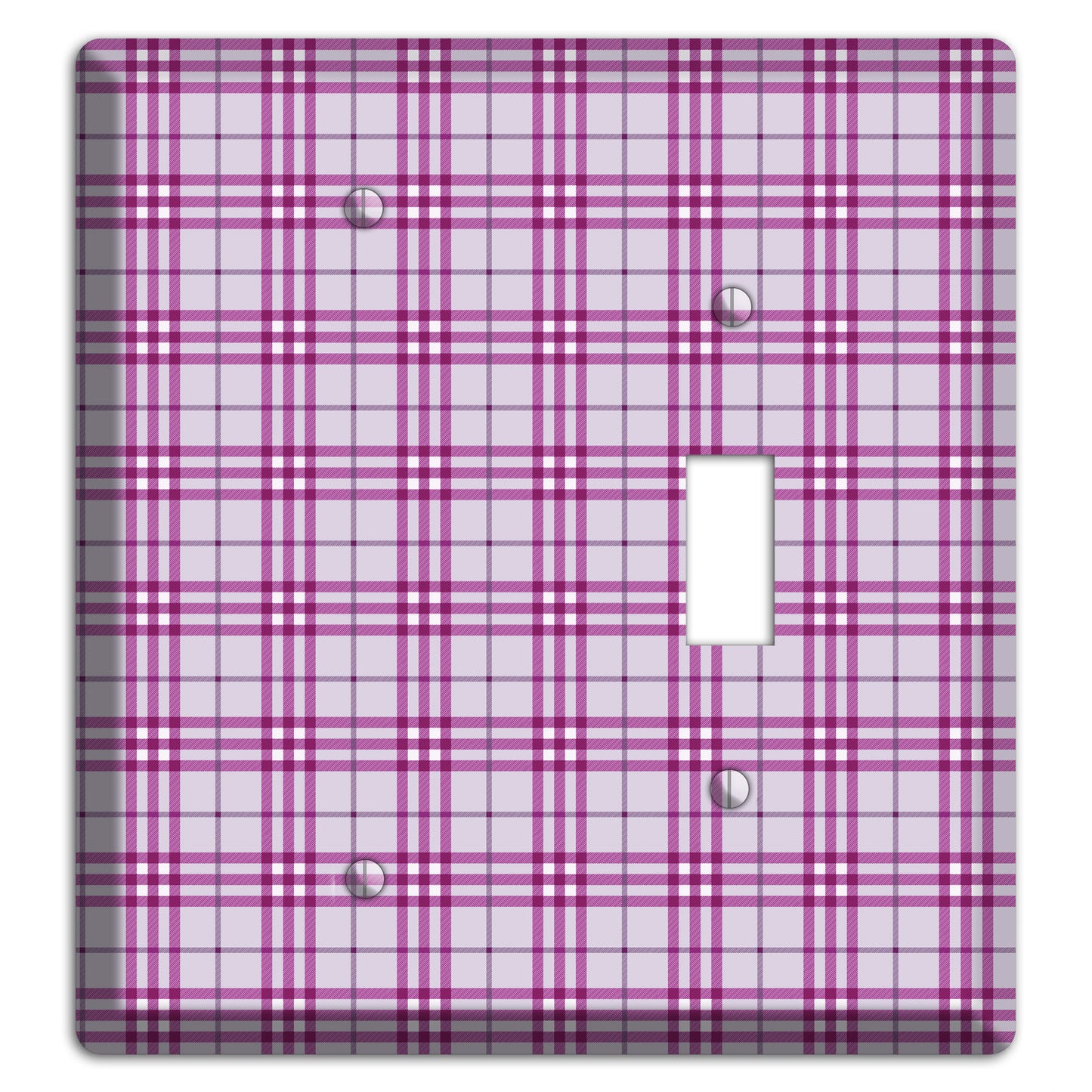 Purple Plaid Blank / Toggle Wallplate