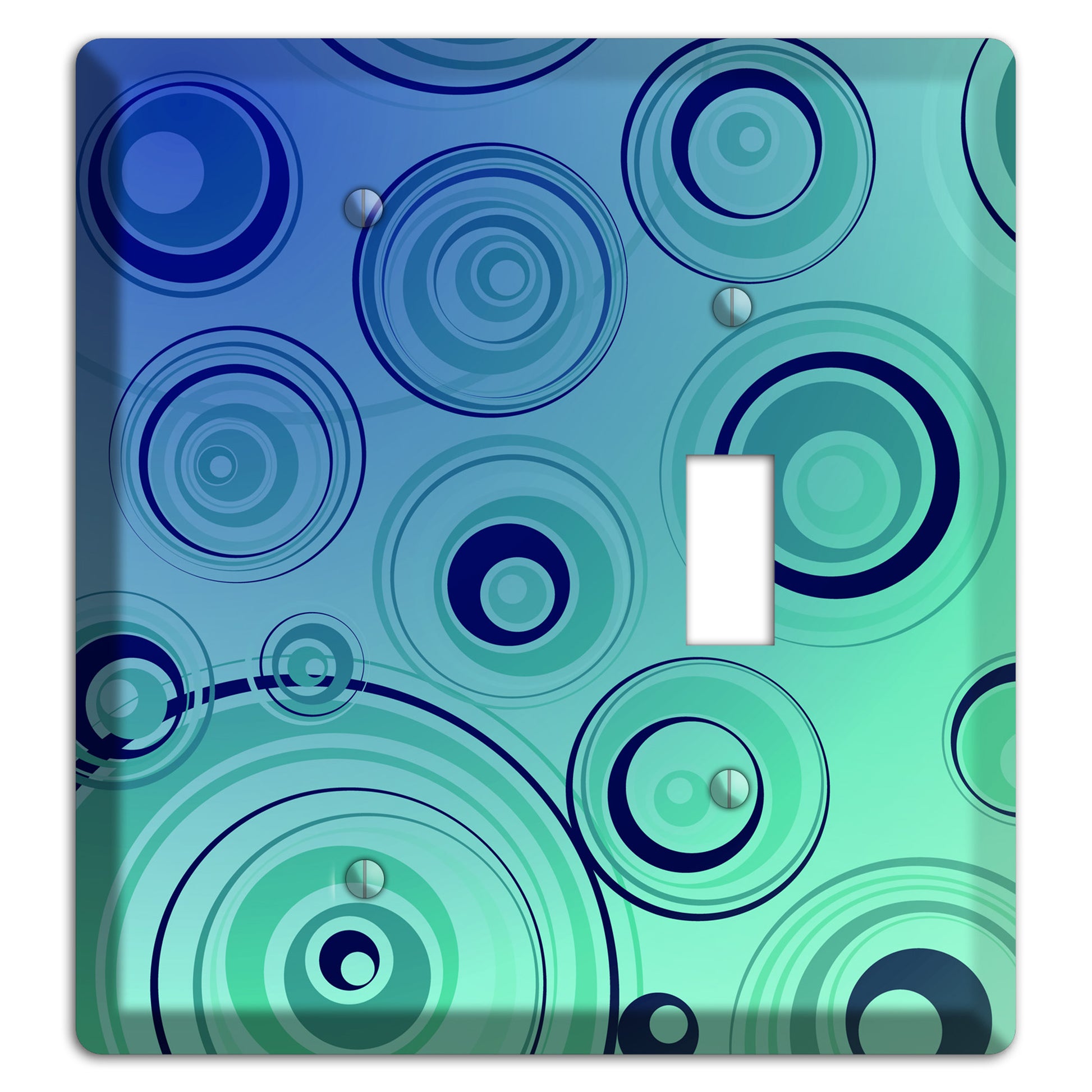 Blue and Green Circles Blank / Toggle Wallplate