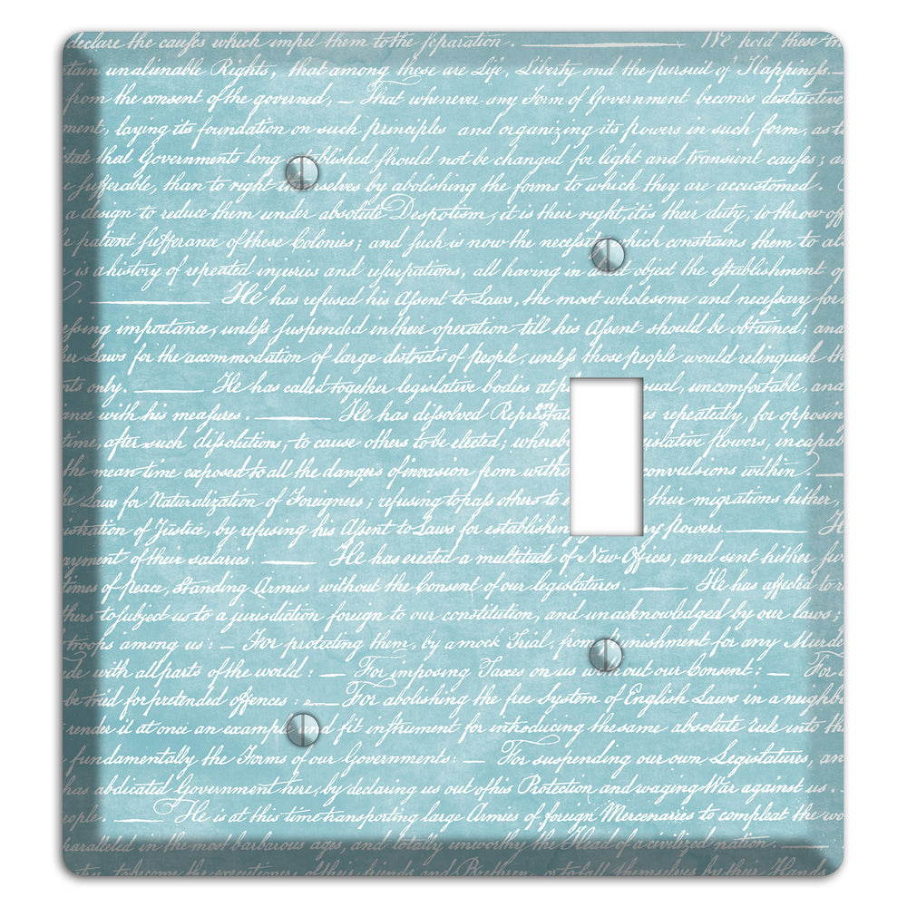 Blue Stained Script Blank / Toggle Wallplate
