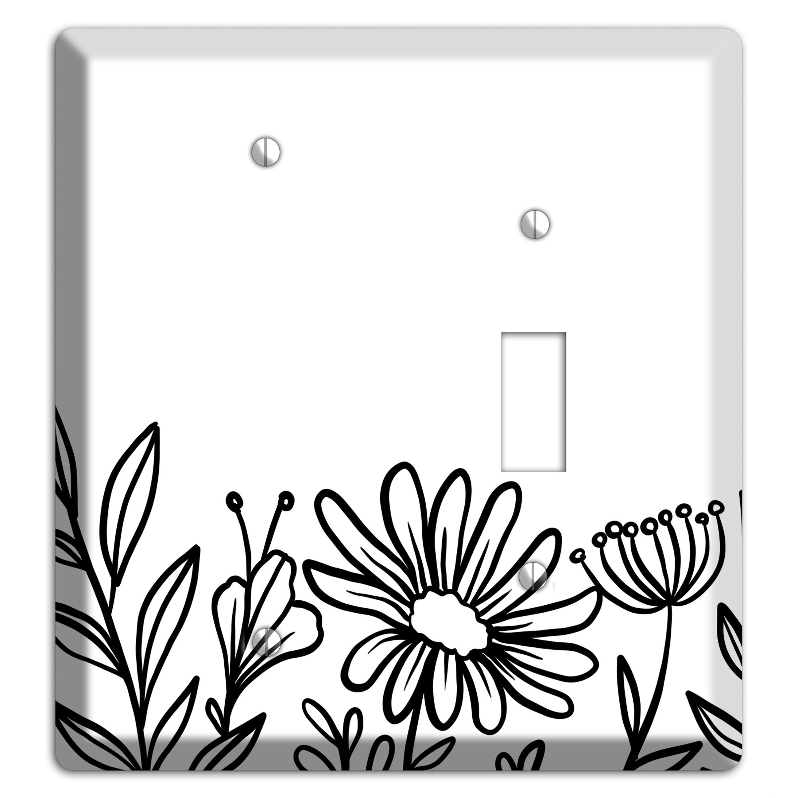 Hand-Drawn Floral 10 Blank / Toggle Wallplate