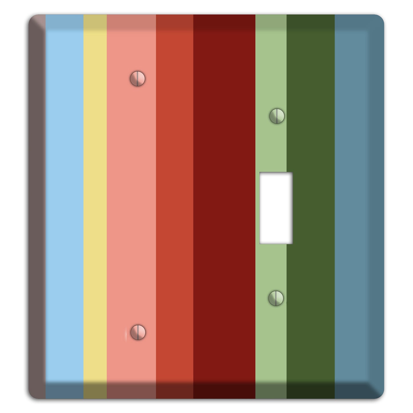 Multi Pastel Vertical Stripe Blank / Toggle Wallplate
