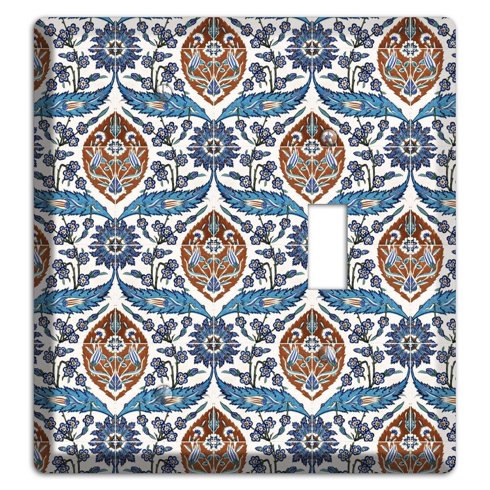 Ornate Feather Tile Blank / Toggle Wallplate