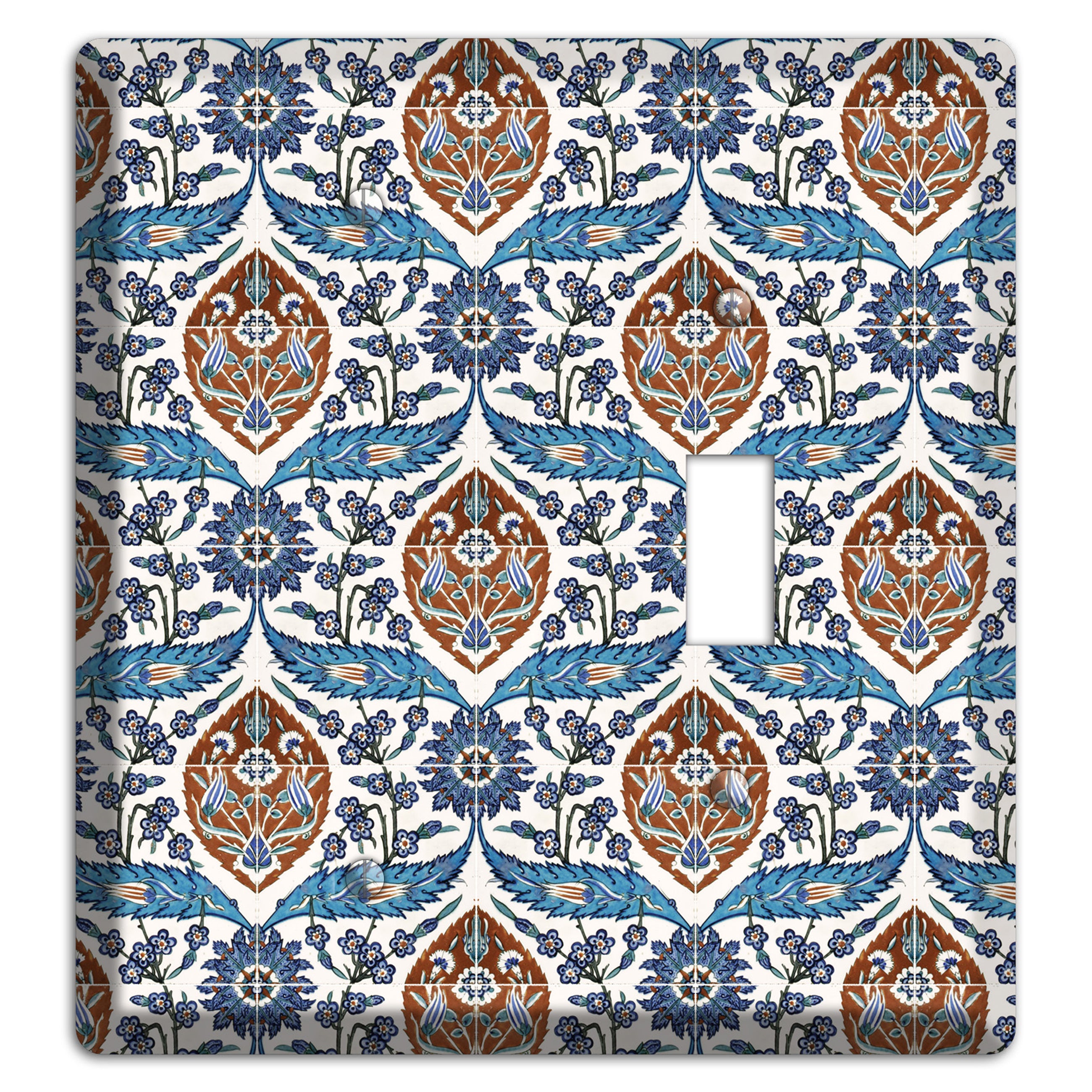 Ornate Feather Tile Blank / Toggle Wallplate