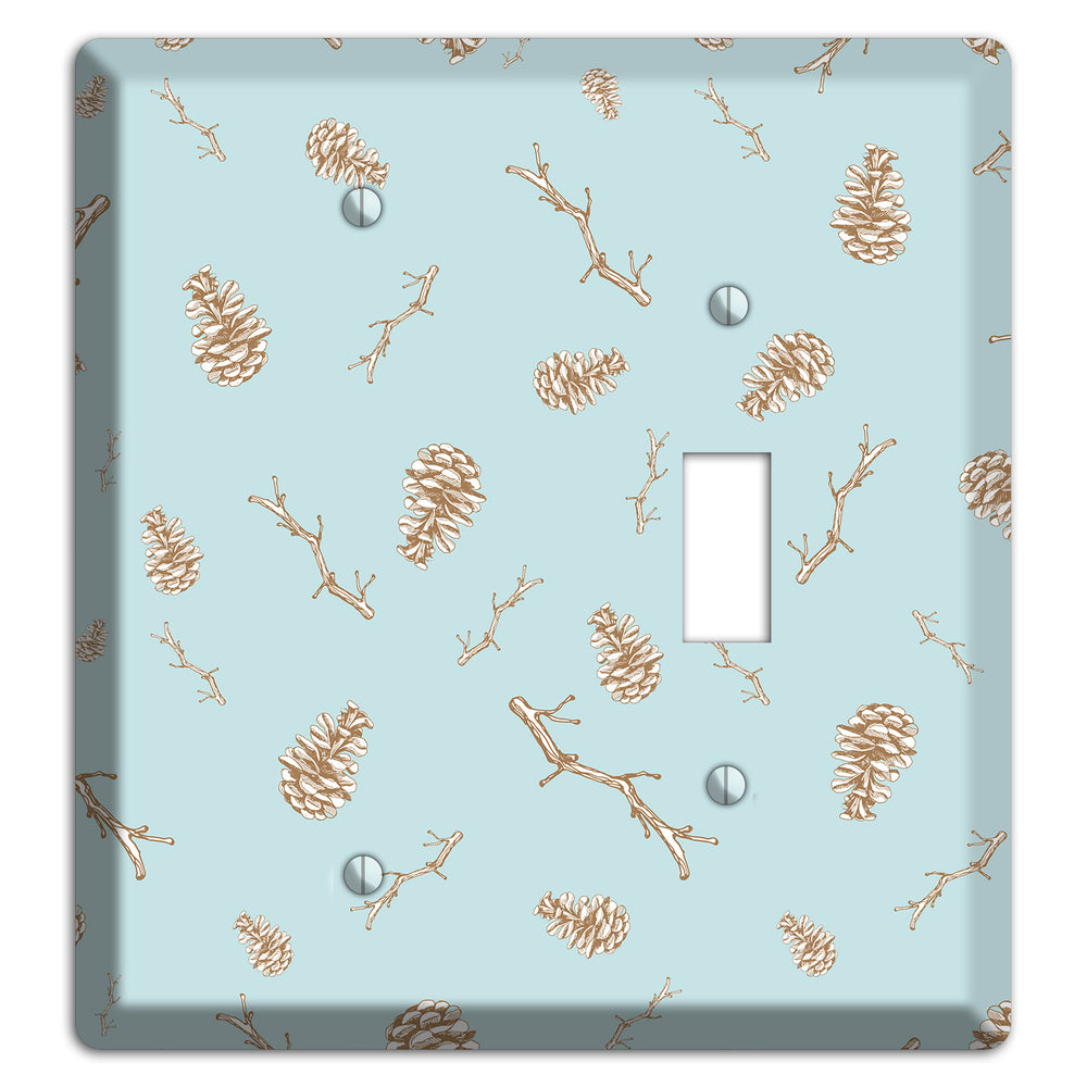 Wildlife Pinecones & Twigs Blank / Toggle Wallplate