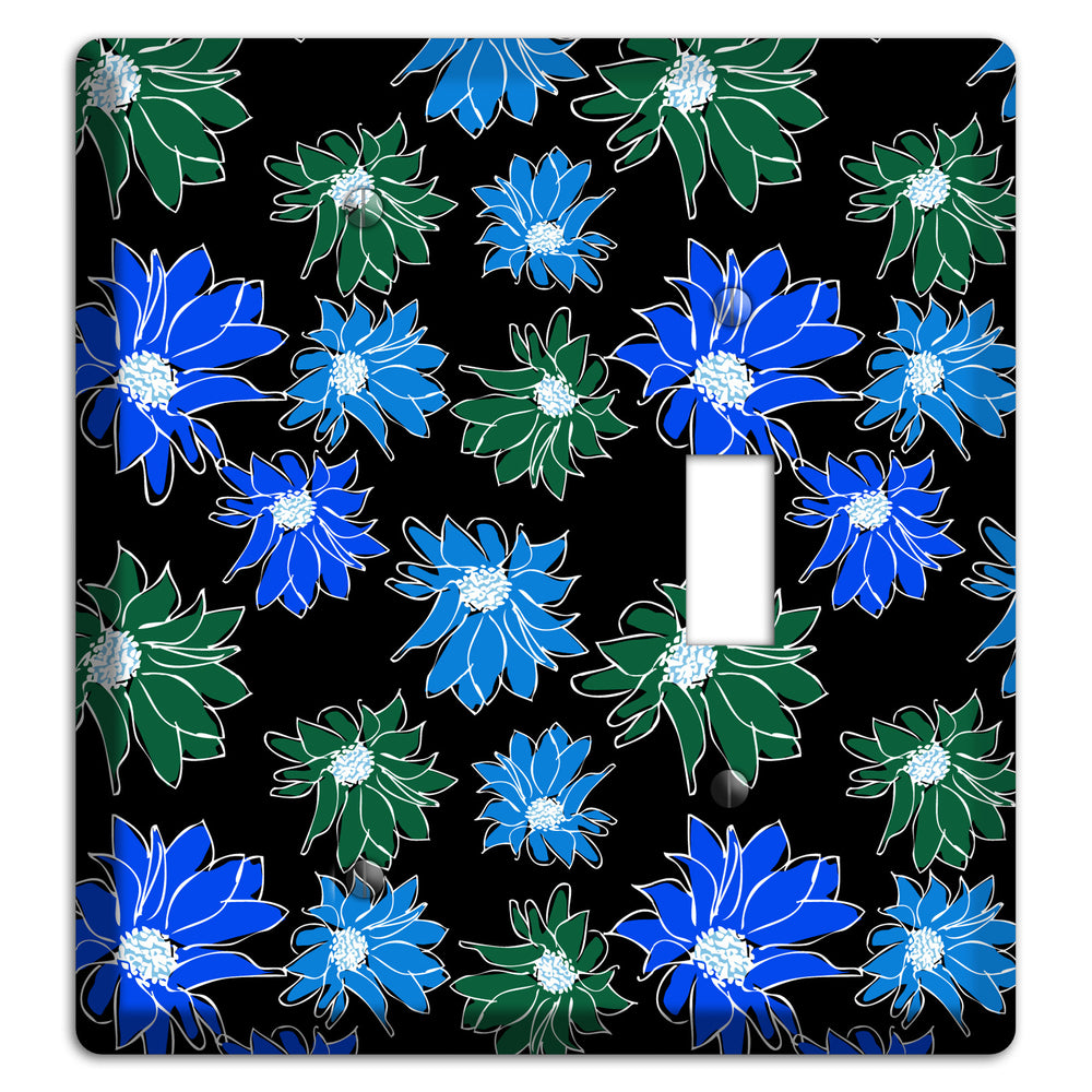 Blue and Green Flowers Blank / Toggle Wallplate