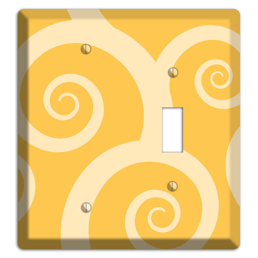 Yellow Tones Large Swirl Blank / Toggle Wallplate
