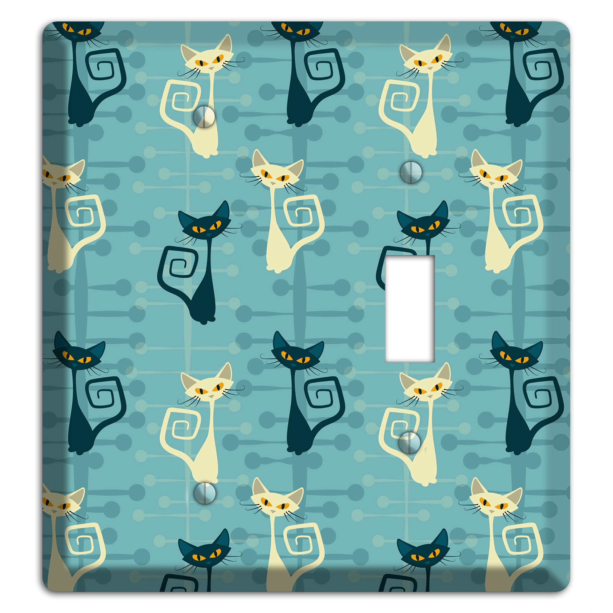 Black and Yellow Kitties Blank / Toggle Wallplate