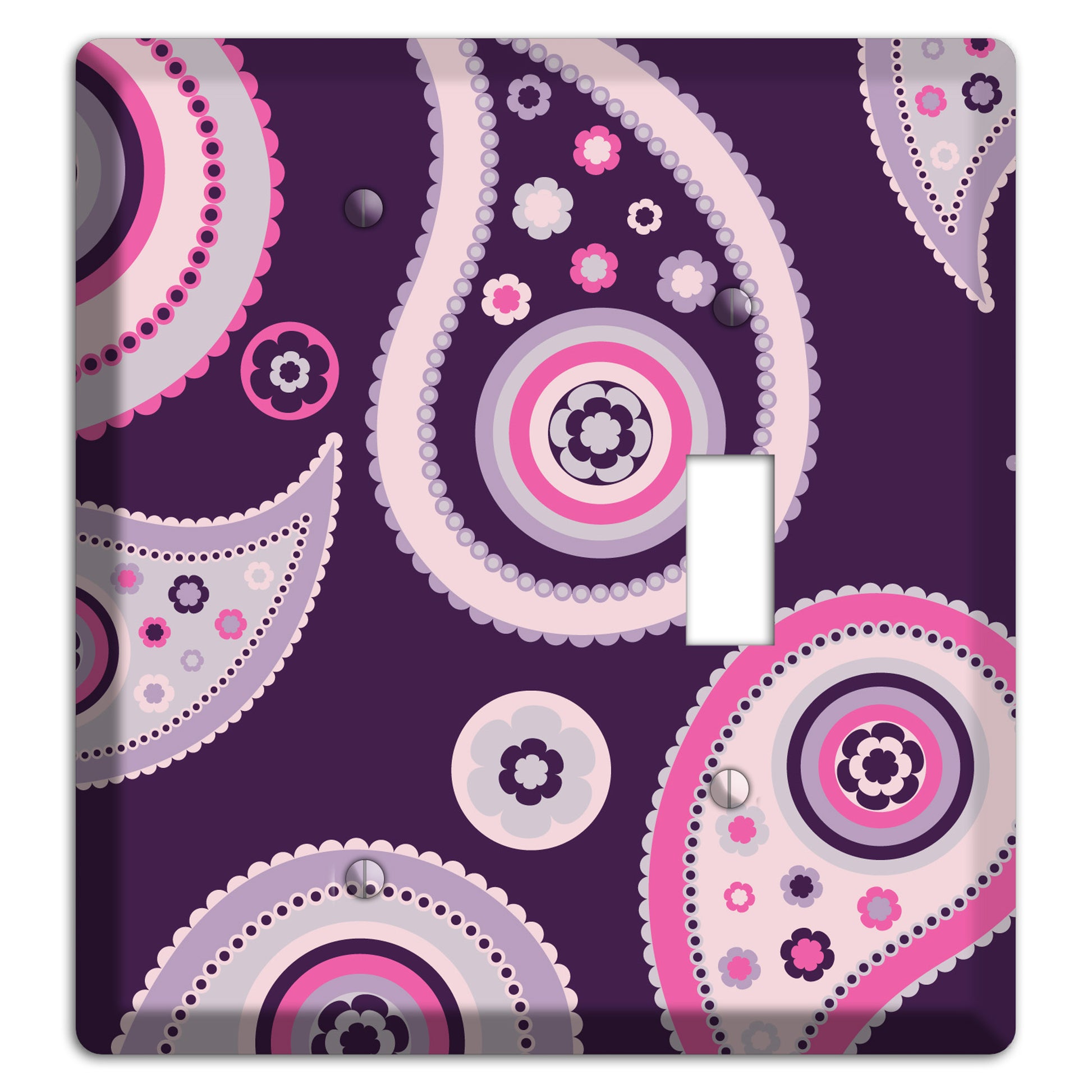 Purple Paisley Blank / Toggle Wallplate