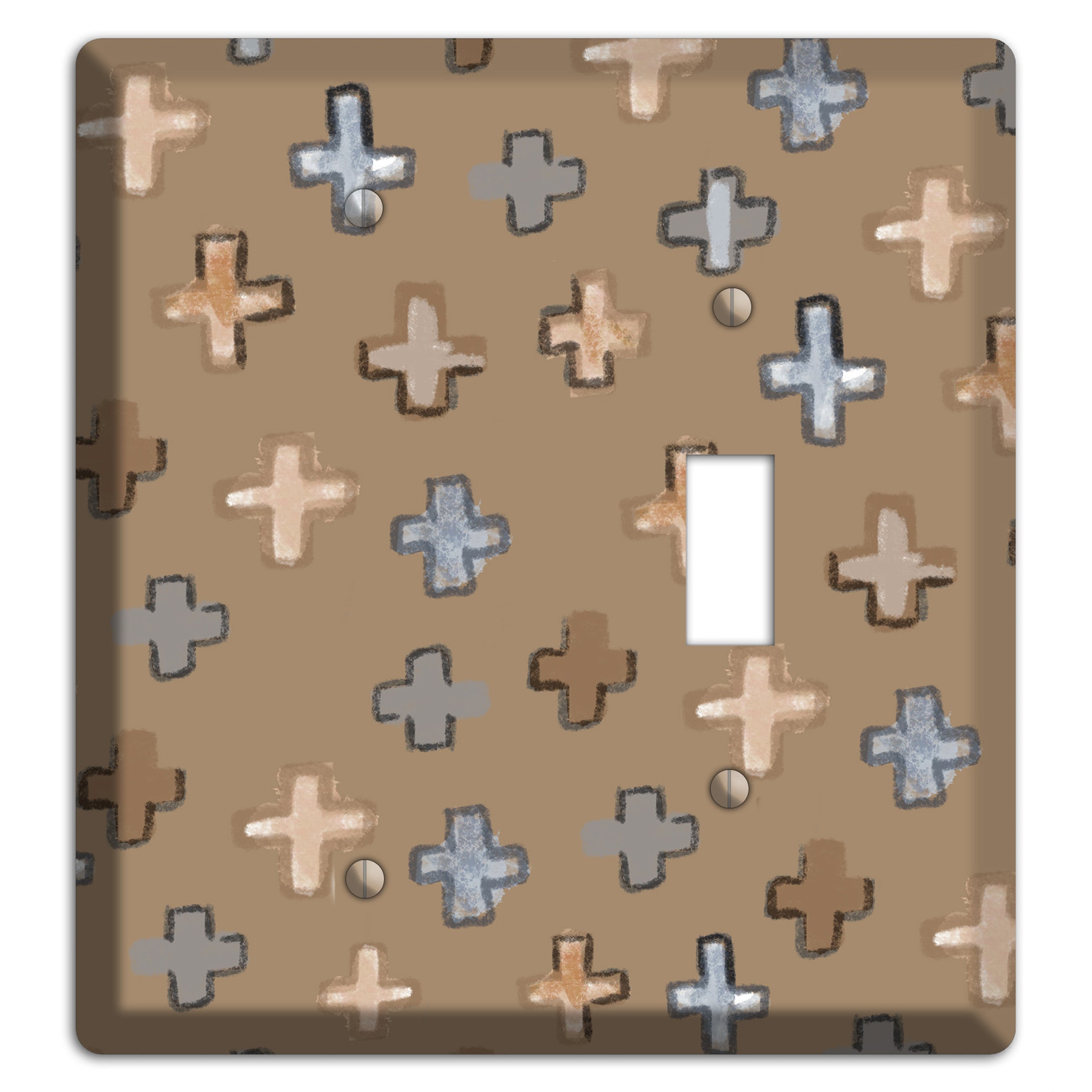 Brown Plus Signs Blank / Toggle Wallplate