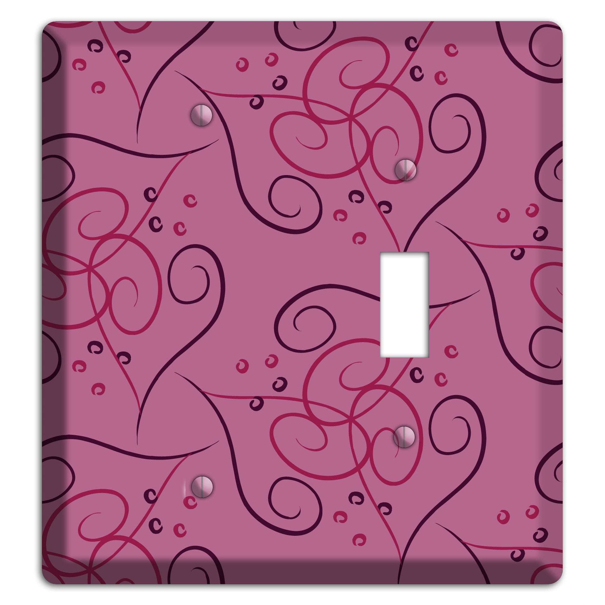 Pink Scroll Hearts Blank / Toggle Wallplate