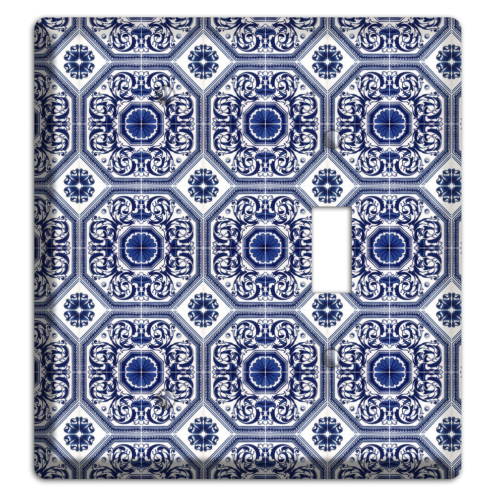 Tavira Tiles 1 Blank / Toggle Wallplate