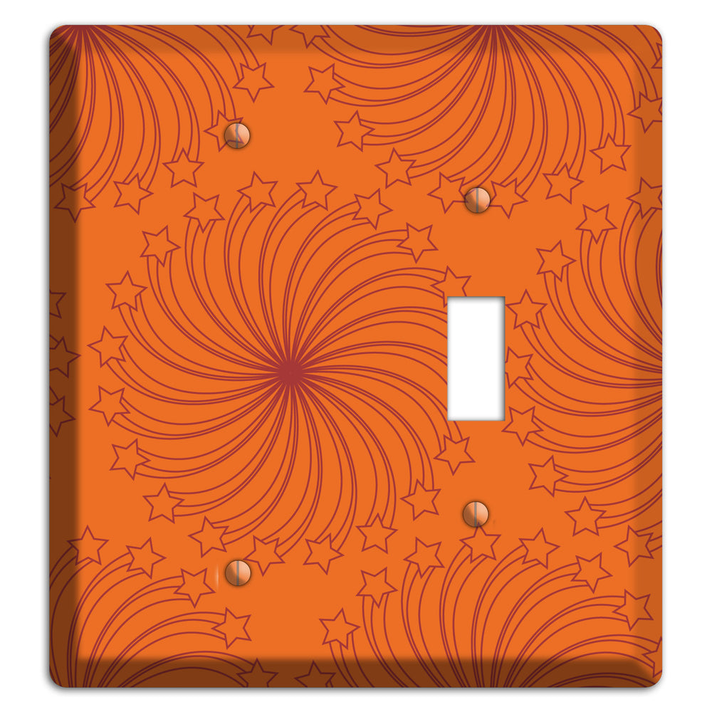 Multi Orange Star Swirl Blank / Toggle Wallplate