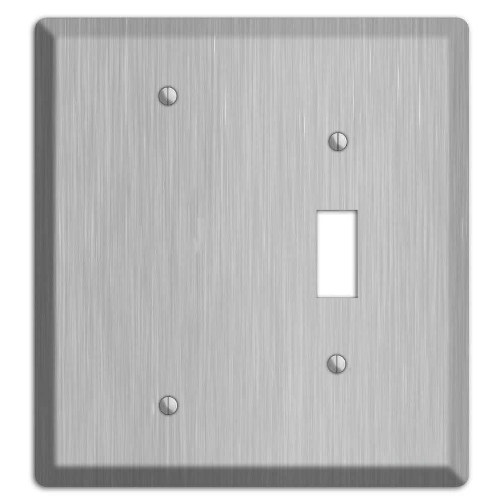 Brushed Stainless Steel Blank / Toggle Wallplate