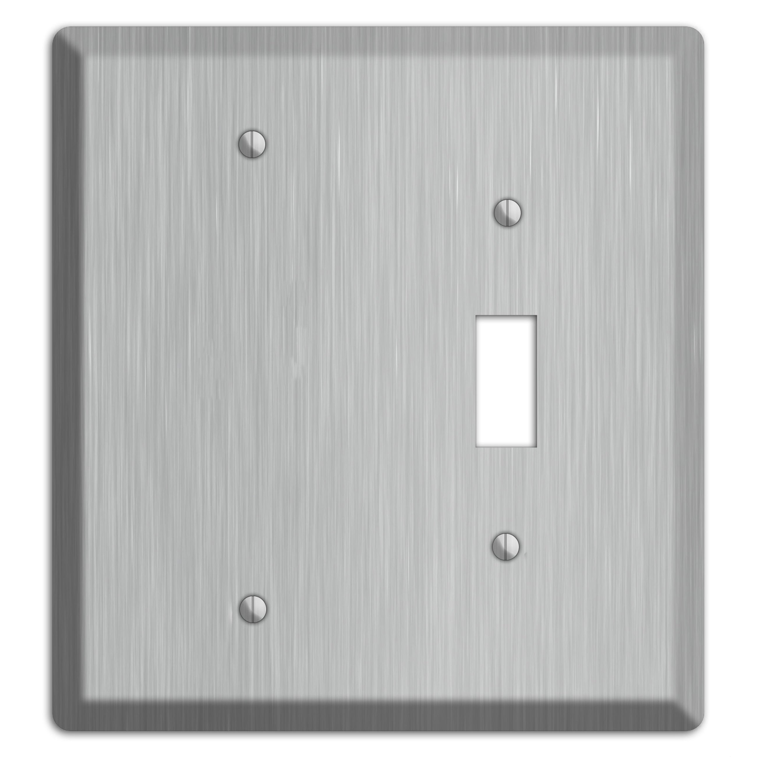 Brushed Stainless Steel Blank / Toggle Wallplate