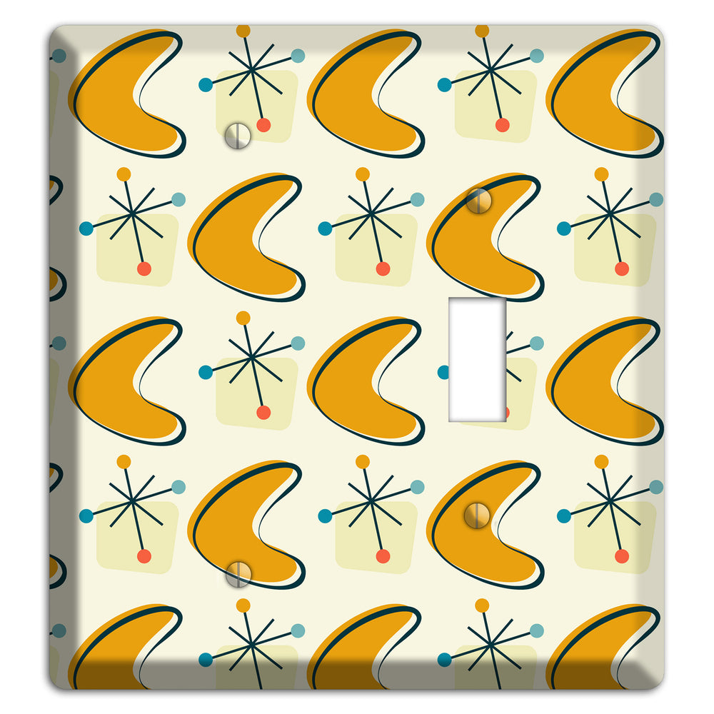 Yellow Boomerang Blank / Toggle Wallplate