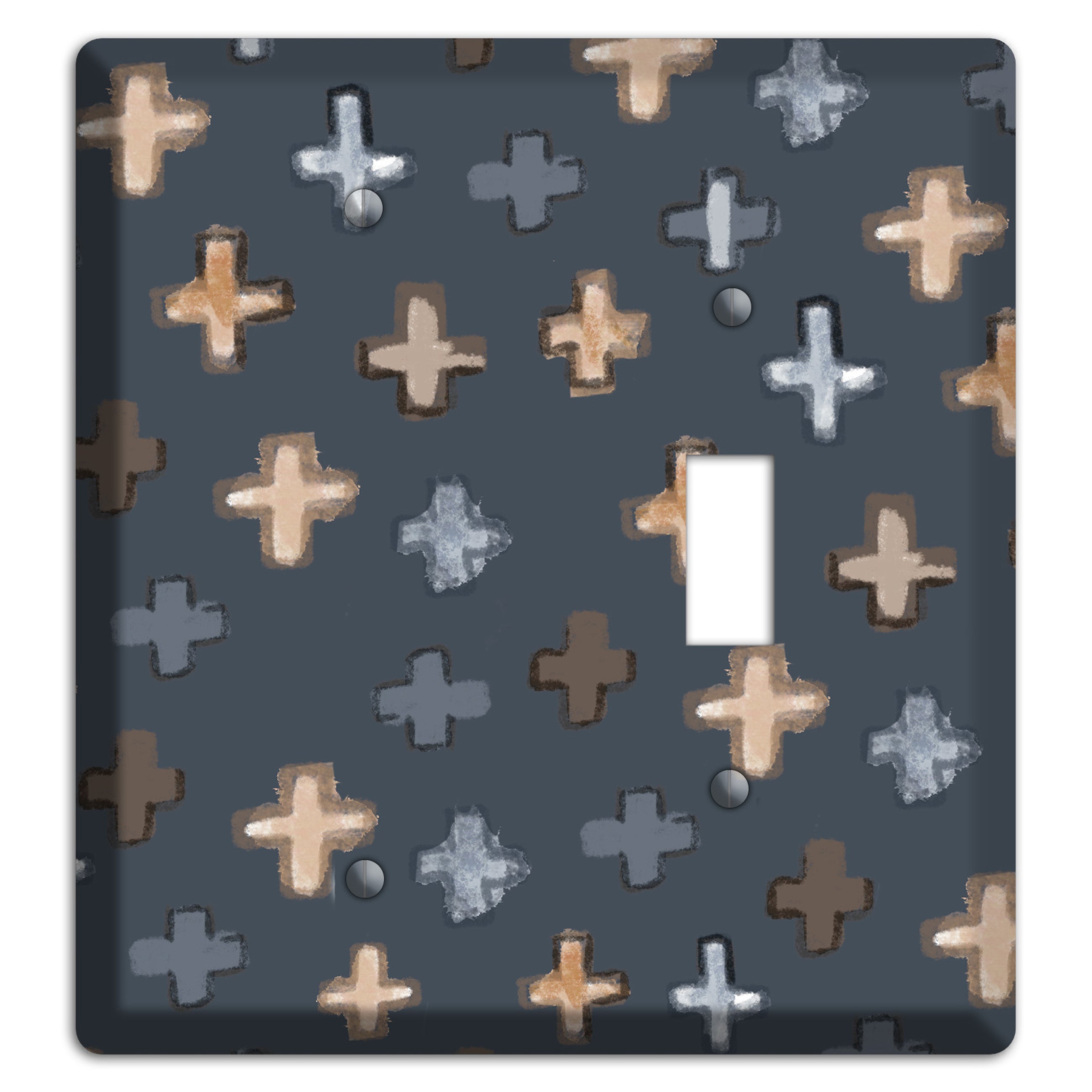 Navy Plus Signs Blank / Toggle Wallplate