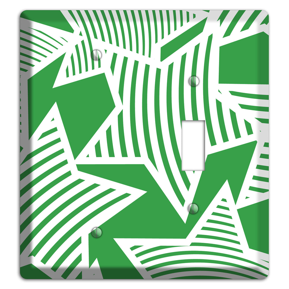 Green with Large White Stars Blank / Toggle Wallplate