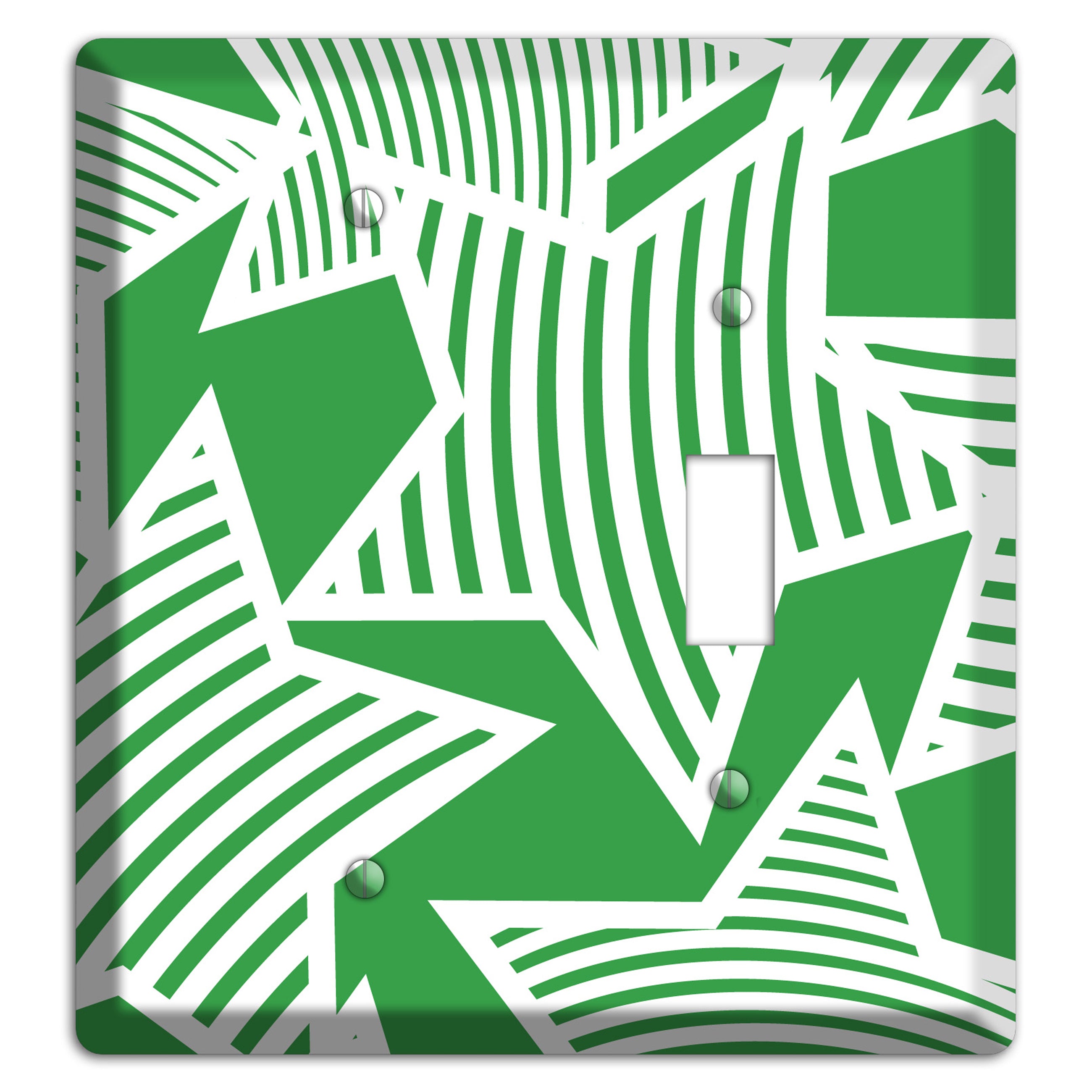 Green with Large White Stars Blank / Toggle Wallplate