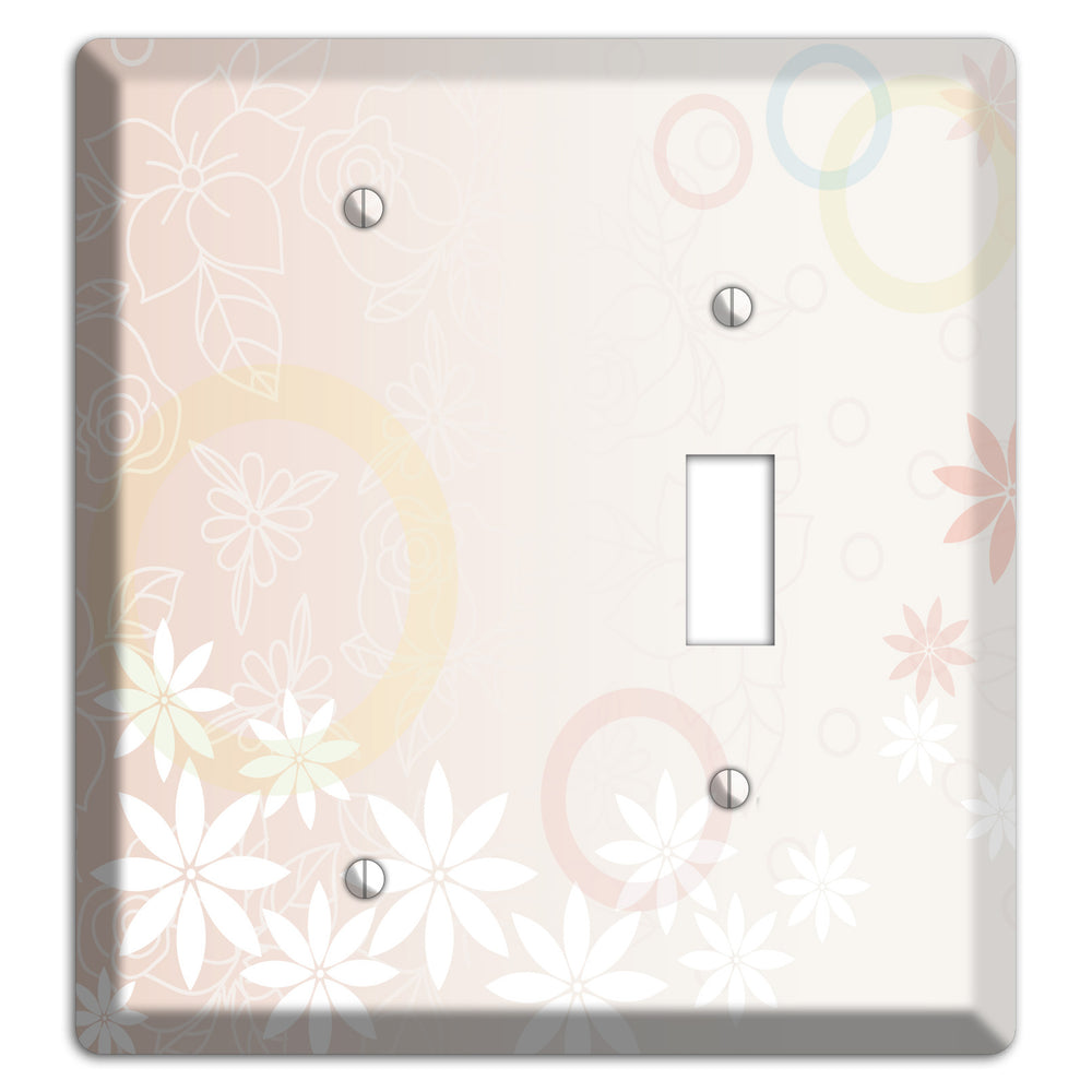 Mauve Floral Blank / Toggle Wallplate