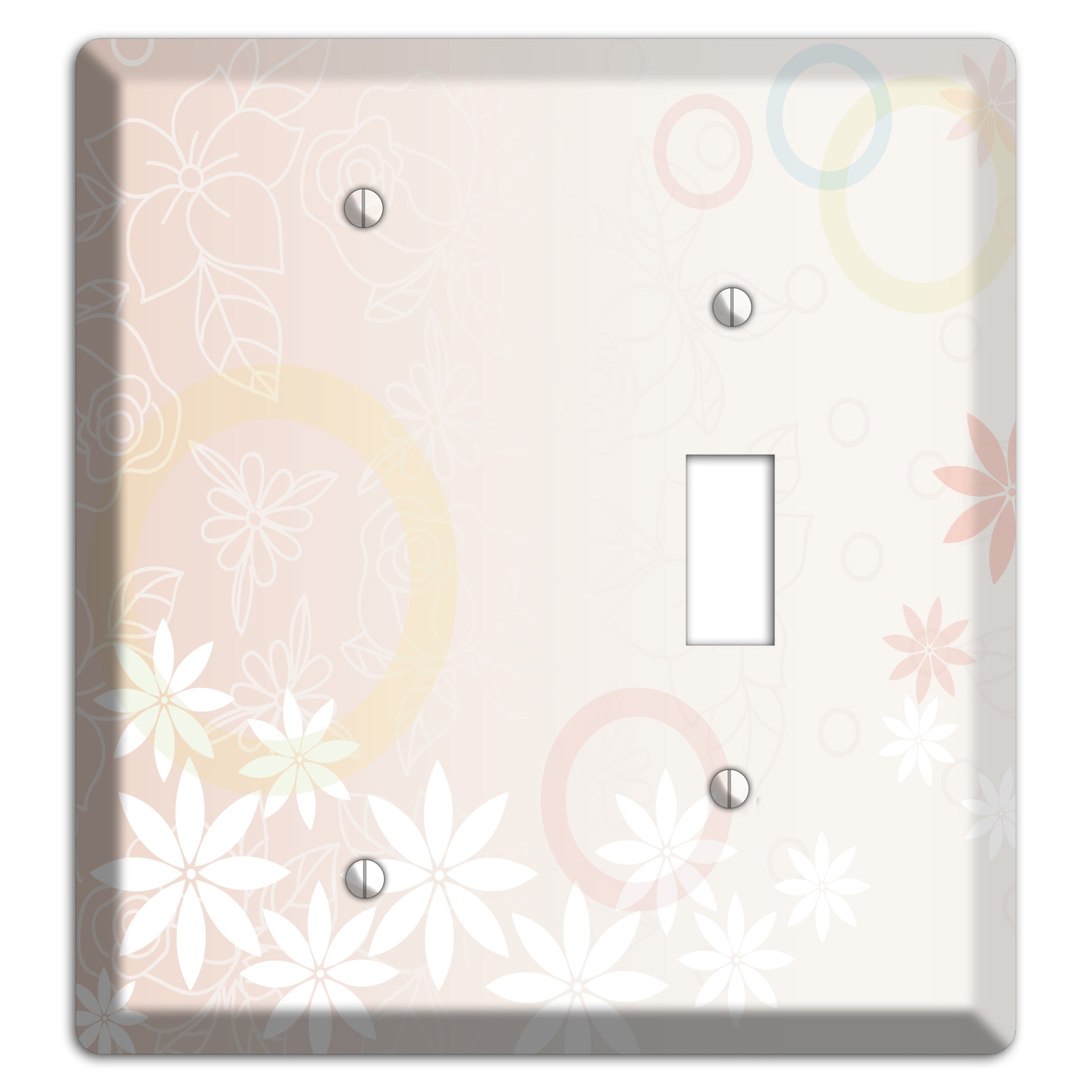 Mauve Floral Blank / Toggle Wallplate
