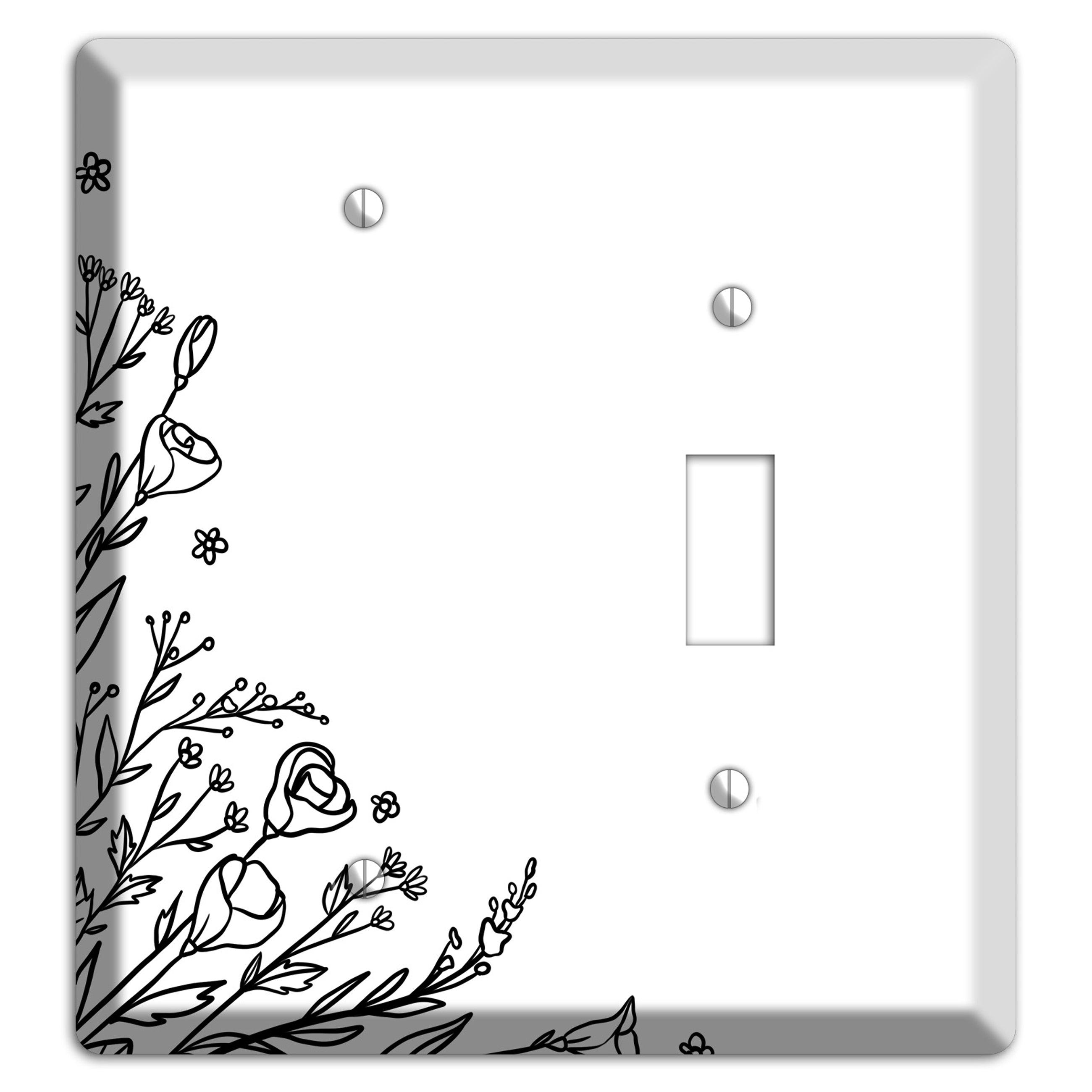 Hand-Drawn Floral 35 Blank / Toggle Wallplate