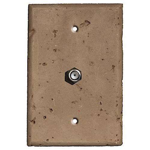 Cocoa Stone Cable Hardware with Plate - Wallplatesonline.com