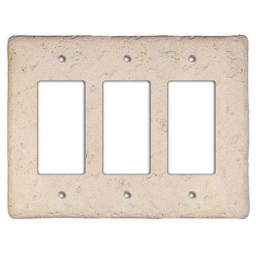 Cappuccino Stone Triple Rocker Switchplate - Wallplatesonline.com