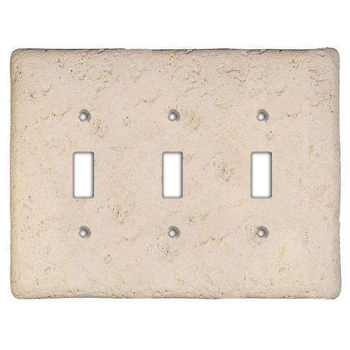 Cappuccino Stone Triple Toggle Switchplate - Wallplatesonline.com