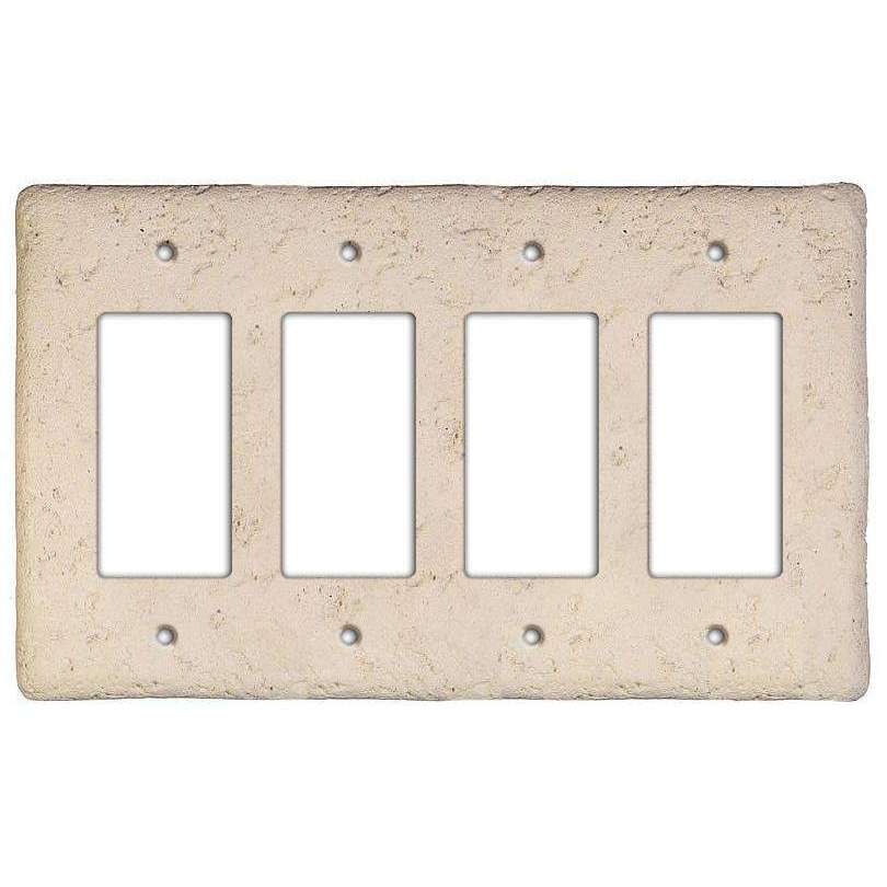 Cappuccino Stone Quad Rocker Switchplate - Wallplatesonline.com
